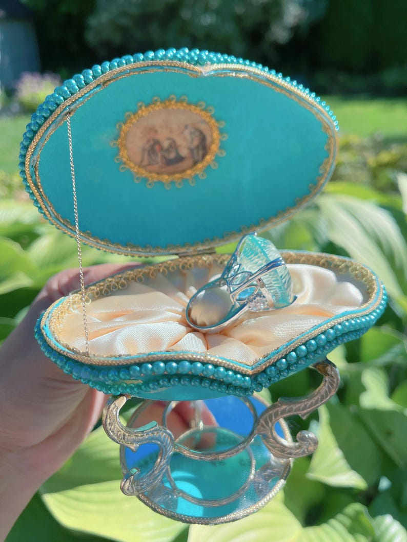 125Ct Aquamarine Diamond Ring – Platinum Estate Size 8