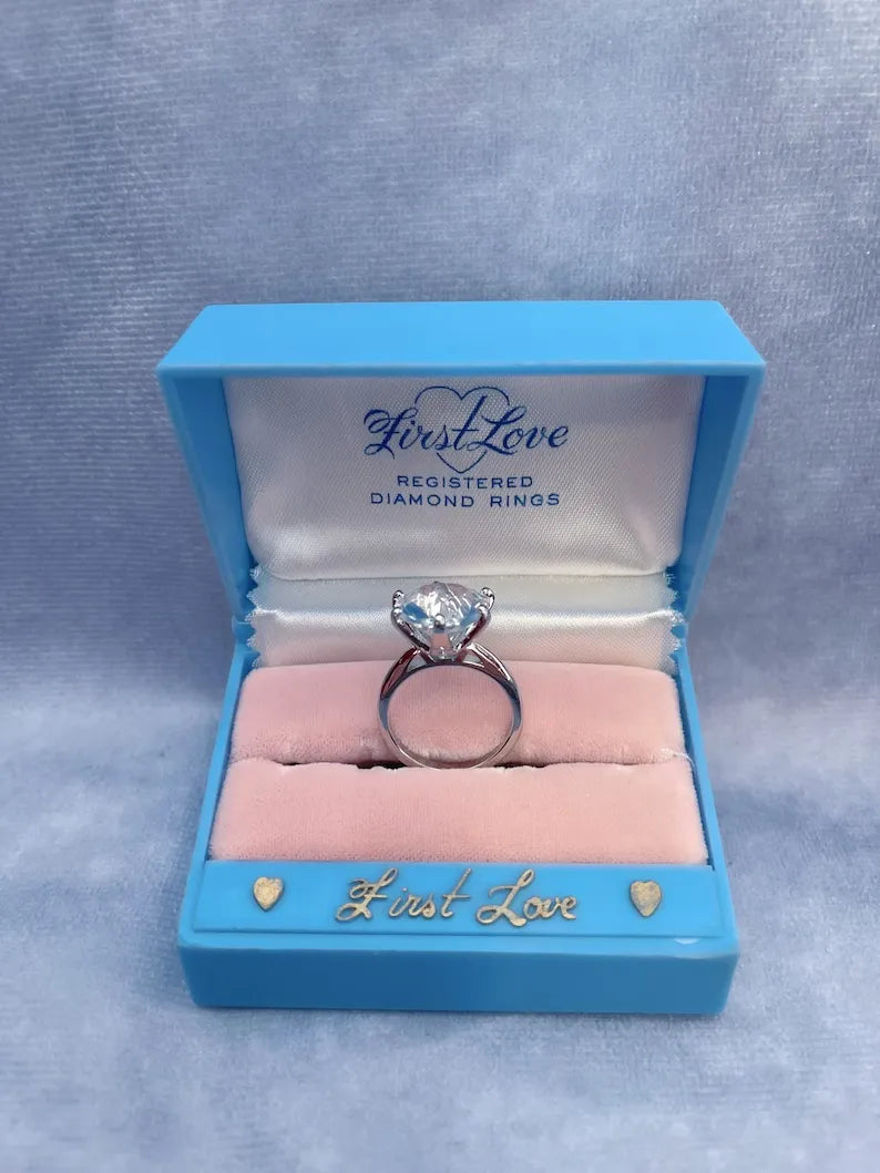 First Love, Promise Engagement Wedding Ring, Every Day Dainty Ring, Will You Marry Me Ring, Large 10CT Real Austrian Crystal Solitaire Ring.
