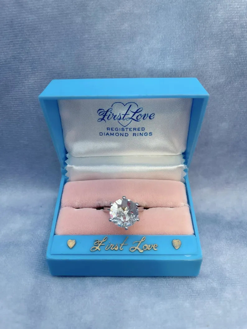 First Love, Promise Engagement Wedding Ring, Every Day Dainty Ring, Will You Marry Me Ring, Large 10CT Real Austrian Crystal Solitaire Ring.