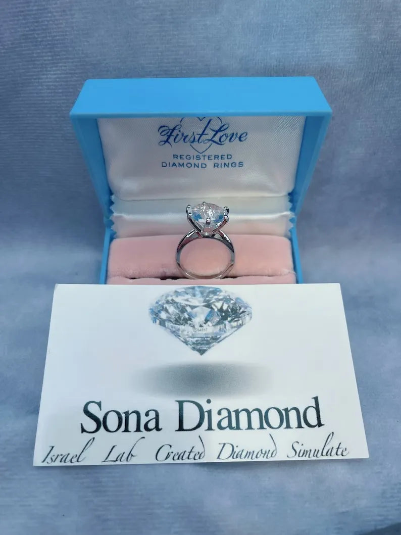 First Love, Promise Engagement Wedding Ring, Every Day Dainty Ring, Will You Marry Me Ring, Large 10CT Real Austrian Crystal Solitaire Ring.