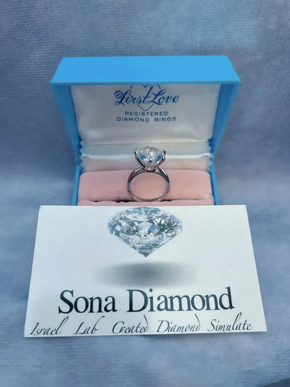 First Love, Promise Engagement Wedding Ring, Every Day Dainty Ring, Will You Marry Me Ring, Large 10CT Real Austrian Crystal Solitaire Ring.