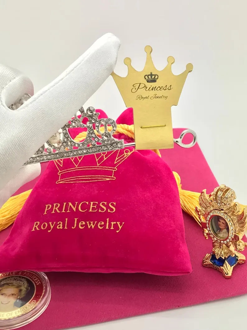 In Memory of Our Beloved Princess Diana, Luxury Pearl and Diamond Tiara Crown, also Worn by Princess Kate, Ladies of England Tiara