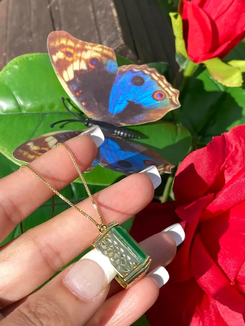 Mesmerizing Natural Green Colombian Emerald Necklace, Emerald May Birthstone, Natural Gemstone Dainty Necklace Emerald Pendant, Gift for Her