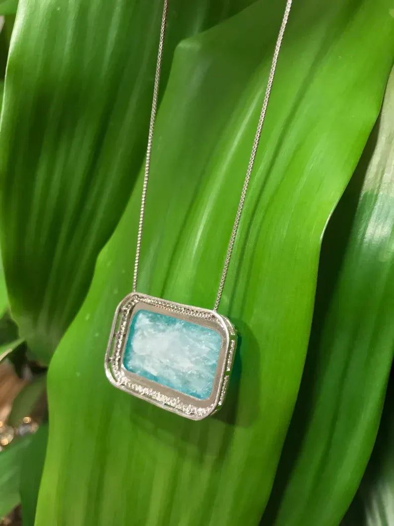 Most Gorgeous Large Natural Paraiba Tourmaline Necklace with Exotic Neon Blue Color and Glow