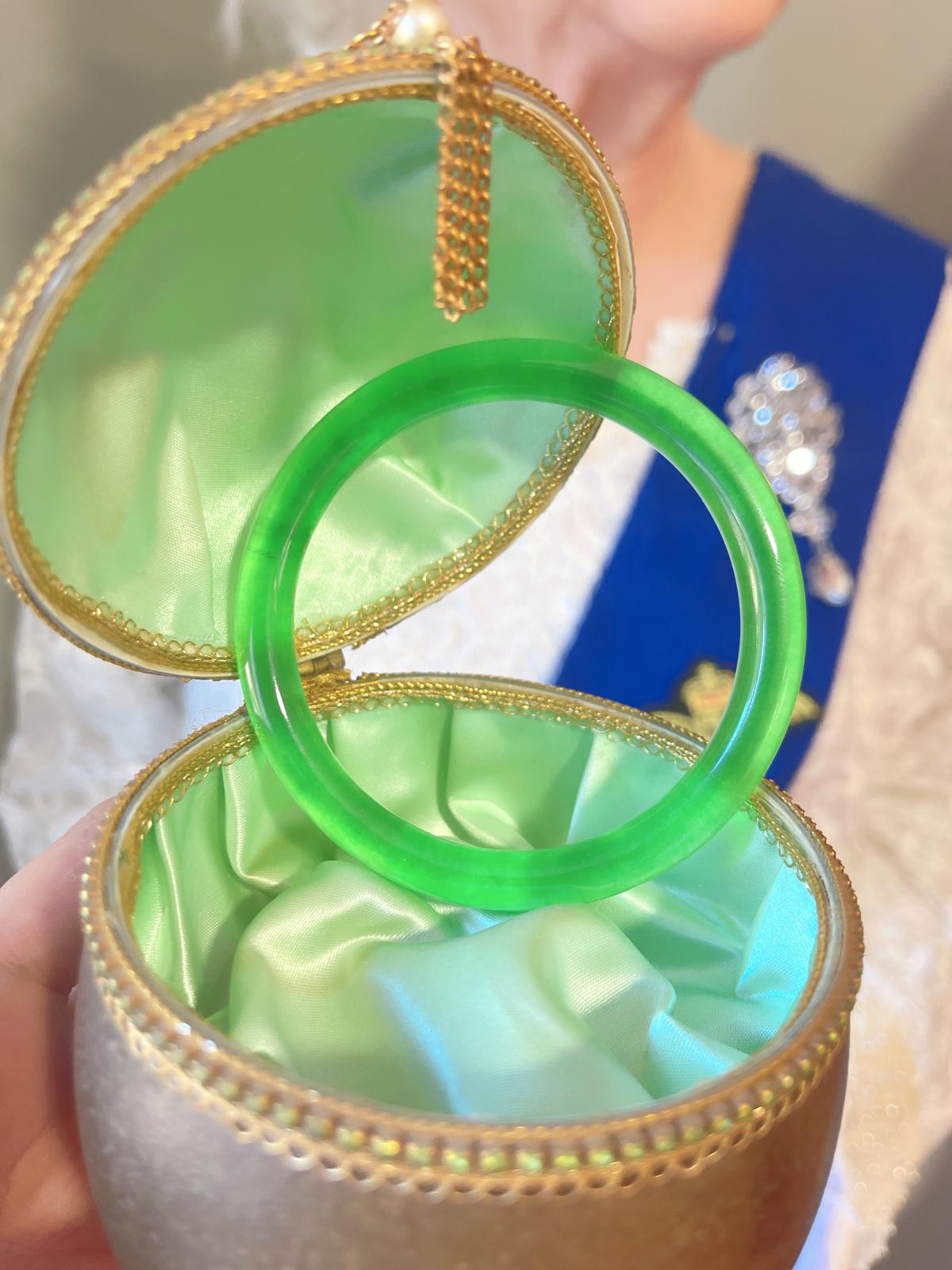 Imperial Grade Jadeite Bangle Bracelet, Royal Icy Emerald Green, Worn By Queens and Legendary Female Figures, Comes with Box