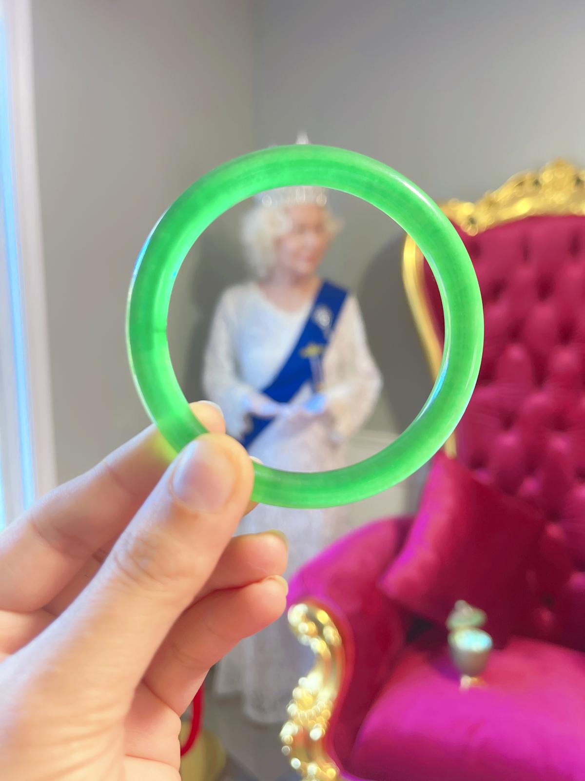 Imperial Grade Jadeite Bangle Bracelet, Royal Icy Emerald Green, Worn By Queens and Legendary Female Figures, Comes with Box