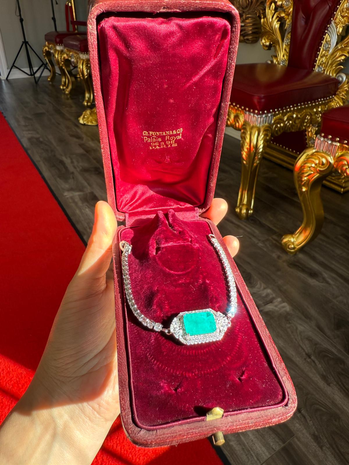 100% Glowing Natural Colombian Emerald Doublet Bracelet Bangle, its Own Natural Color, No Edits, Awe Mesmerizing Piece