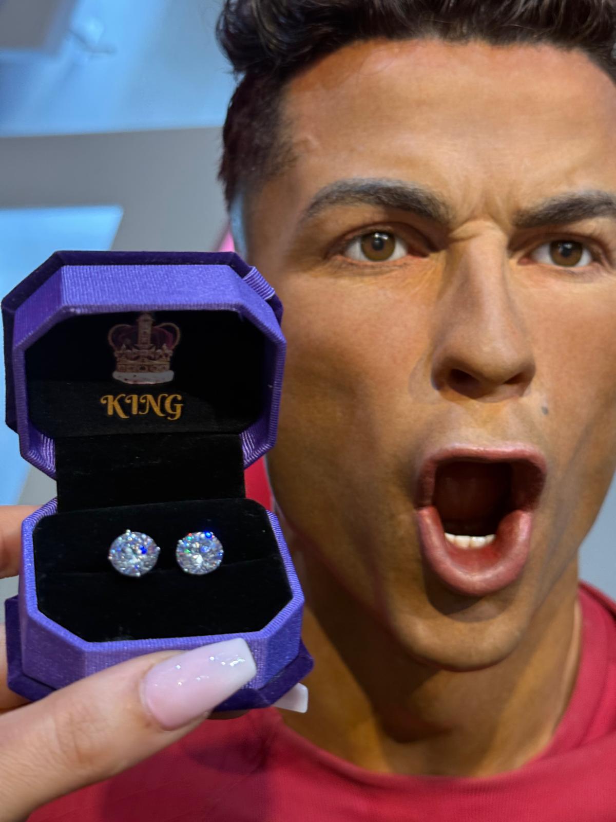 Celebrity Inspired, Large Nano Crystal Earrings for Men