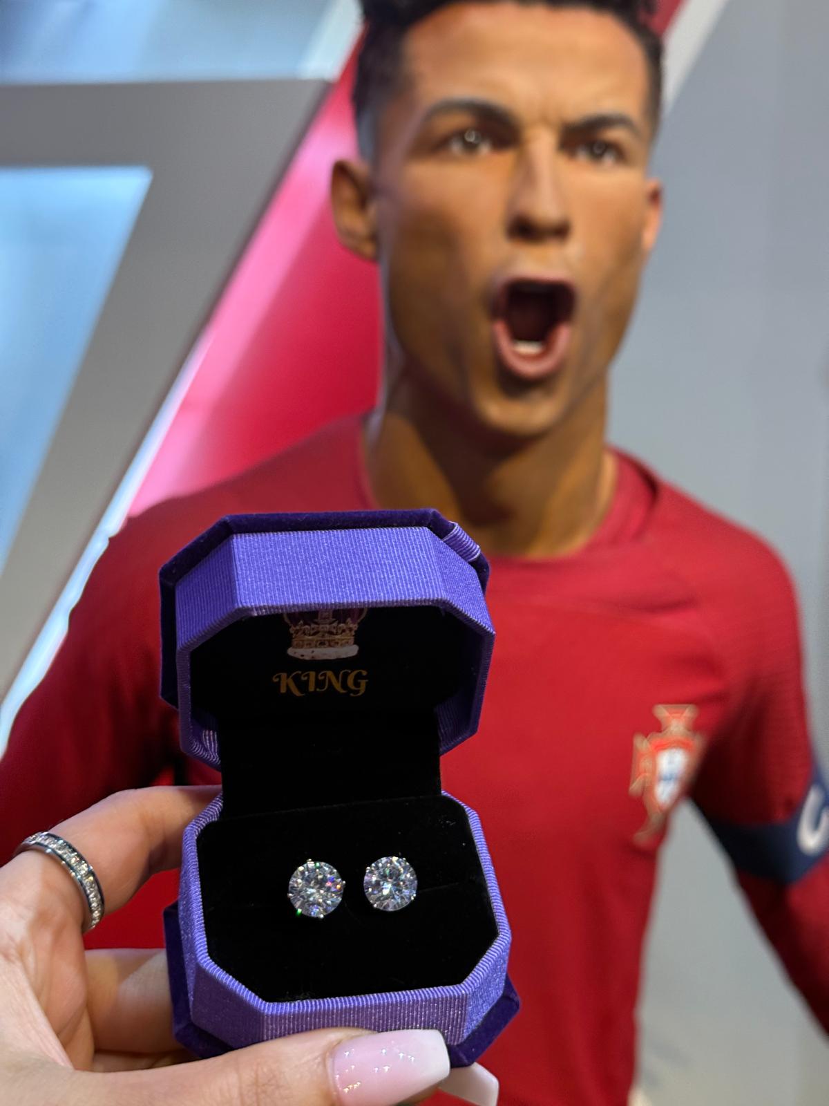 Celebrity Inspired, Large Nano Crystal Earrings for Men