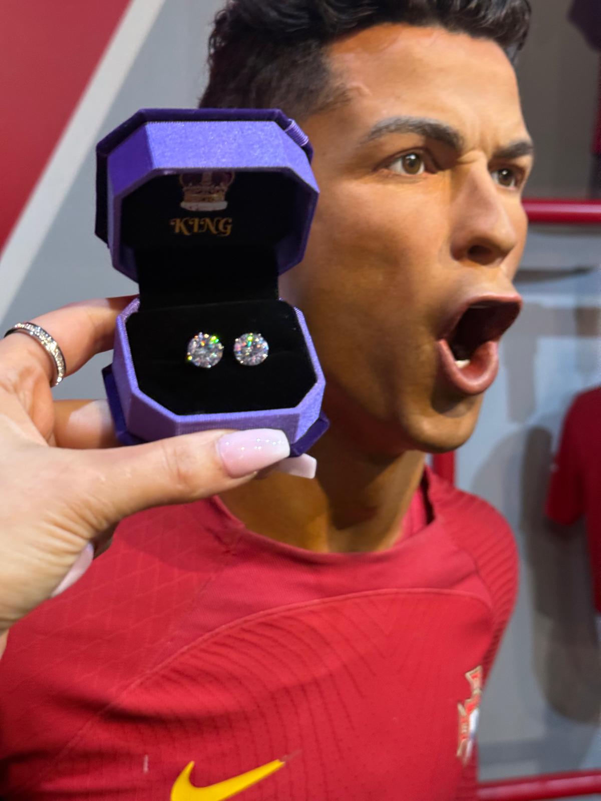 Celebrity Inspired, Large Nano Crystal Earrings for Men