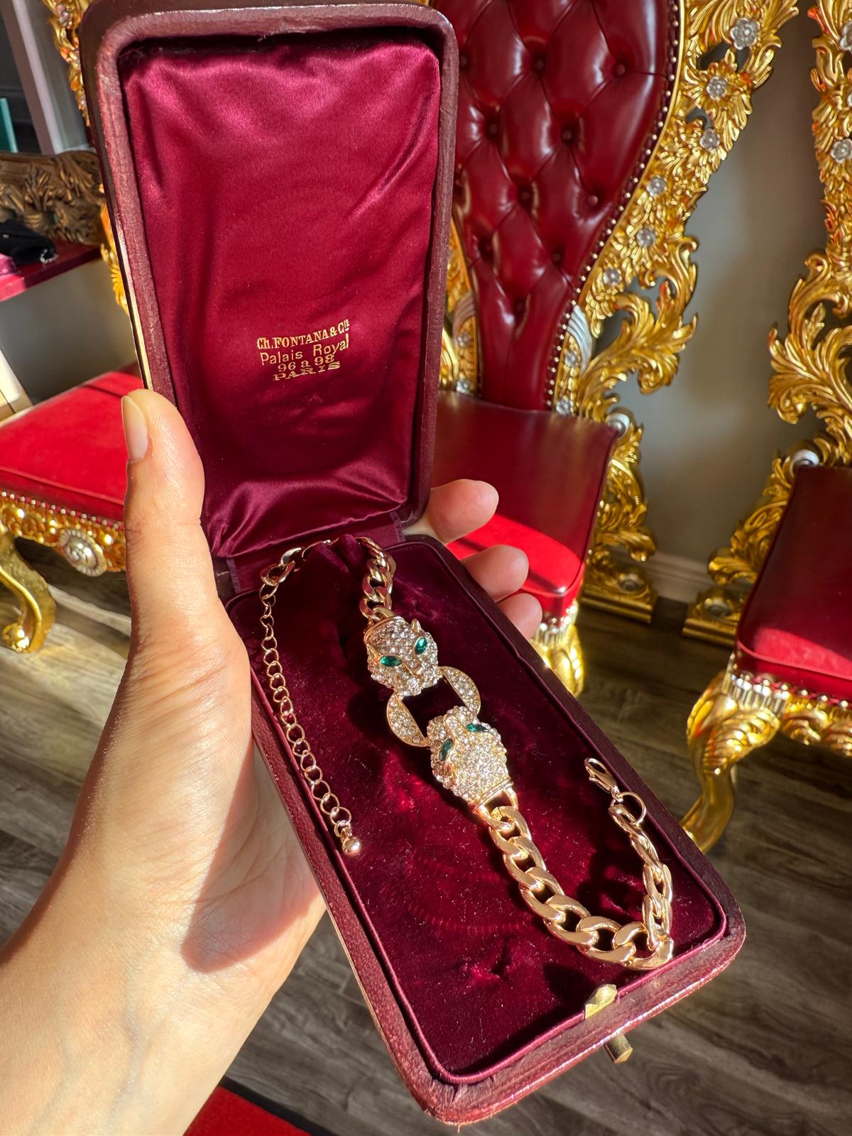 Double head Leopard Bracelet Unisex Men Women