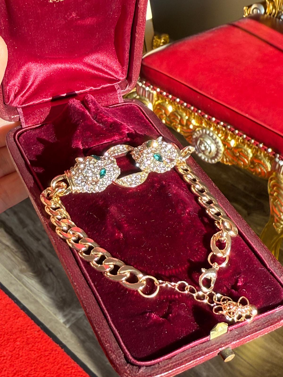 Double head Leopard Bracelet Unisex Men Women