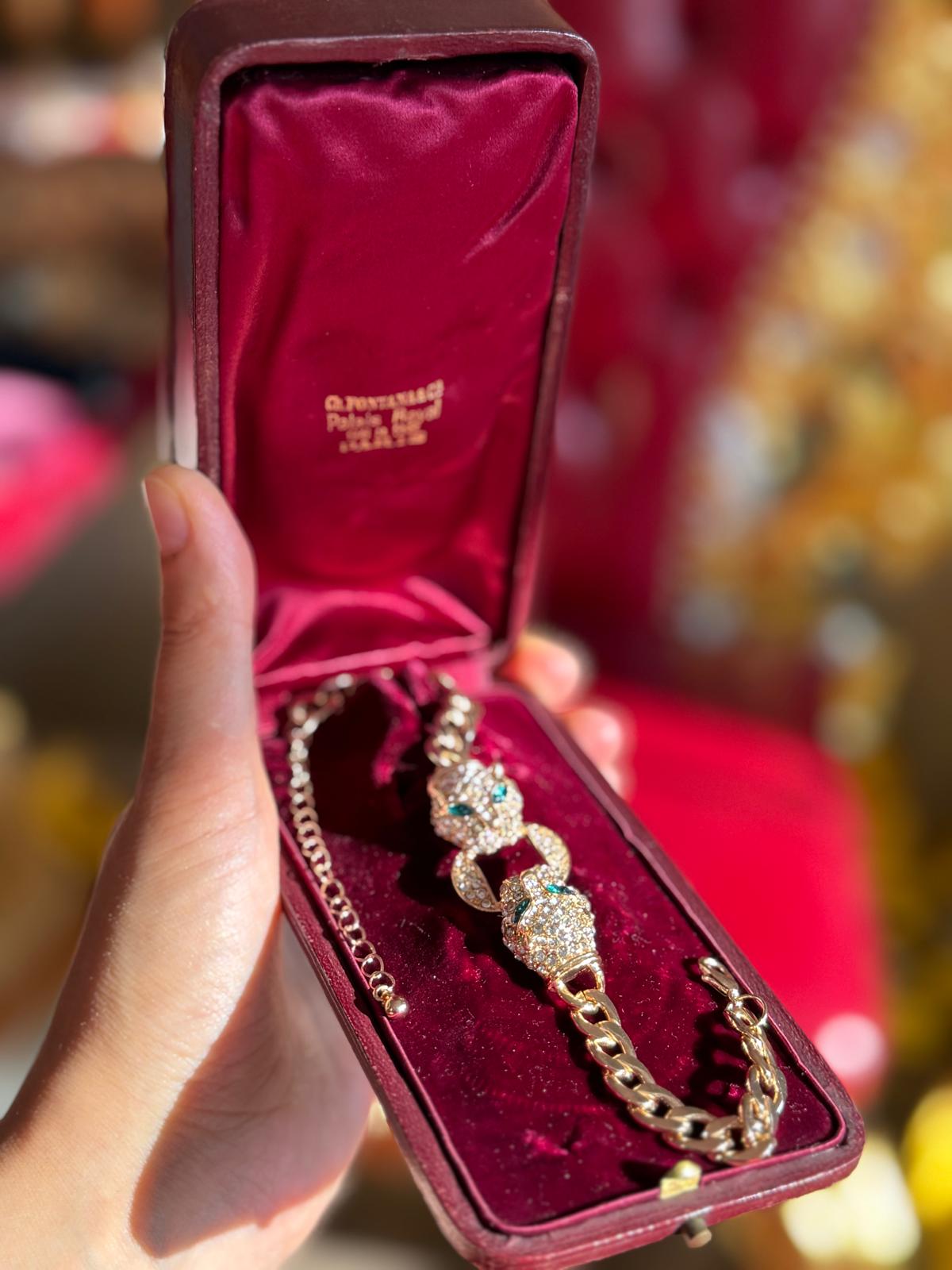 Double head Leopard Bracelet Unisex Men Women