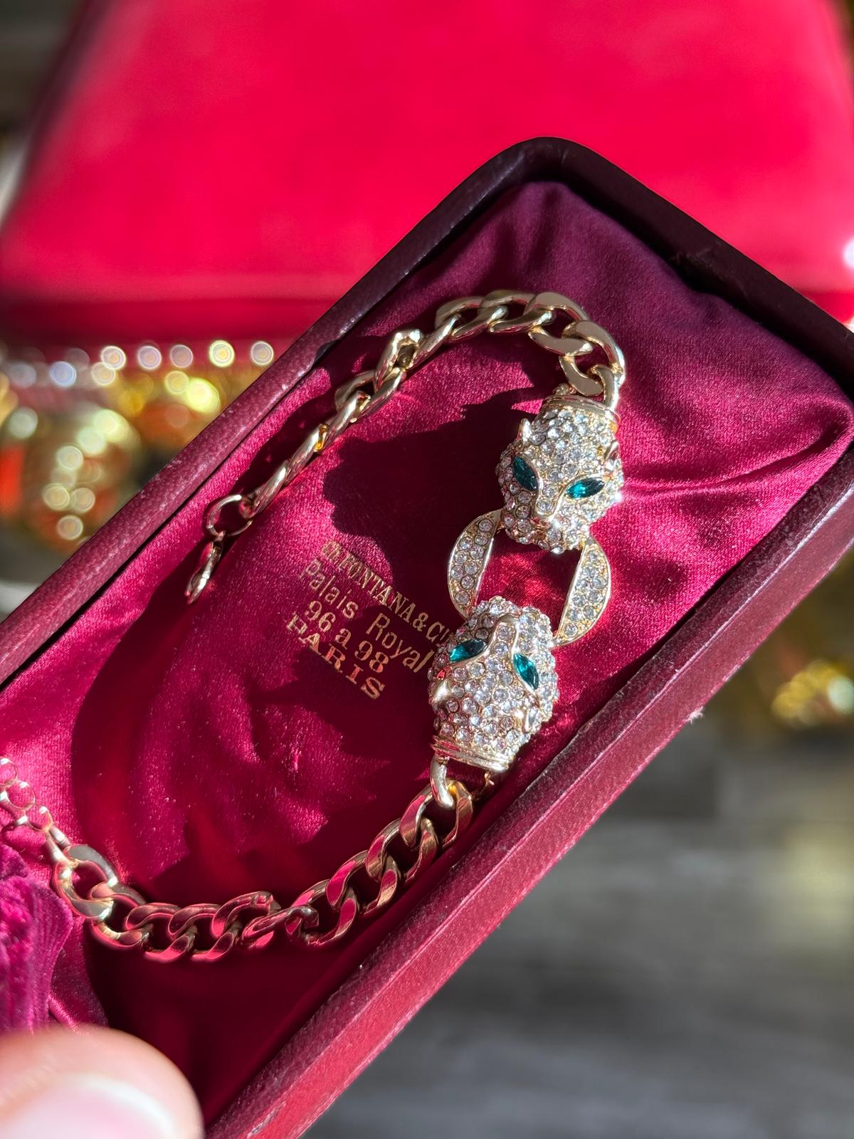 Double head Leopard Bracelet Unisex Men Women