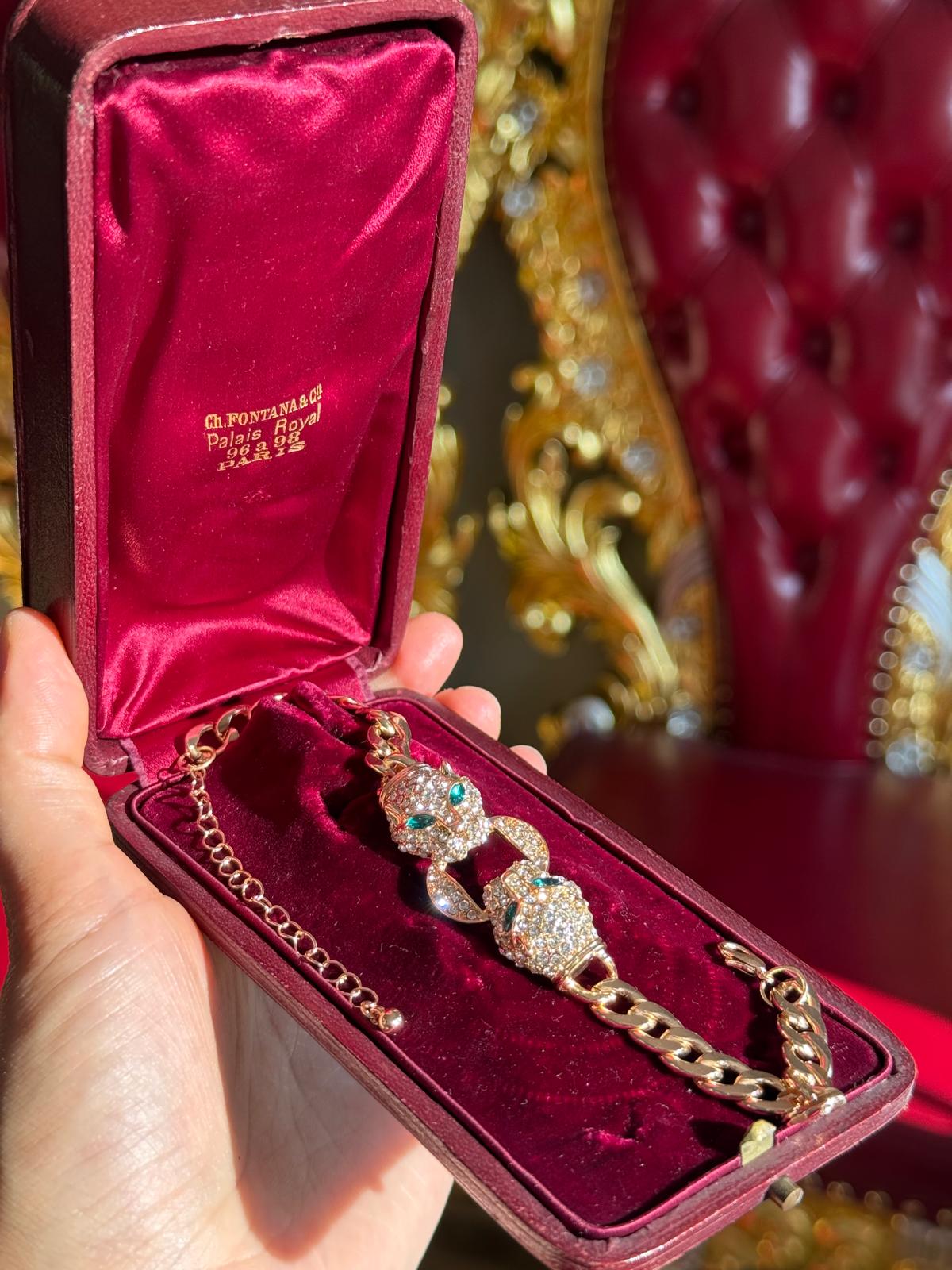 Double head Leopard Bracelet Unisex Men Women