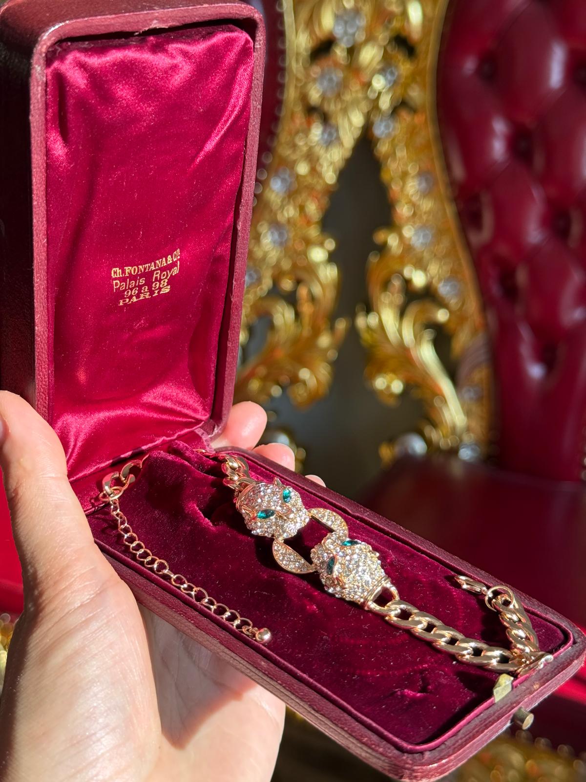 Double head Leopard Bracelet Unisex Men Women