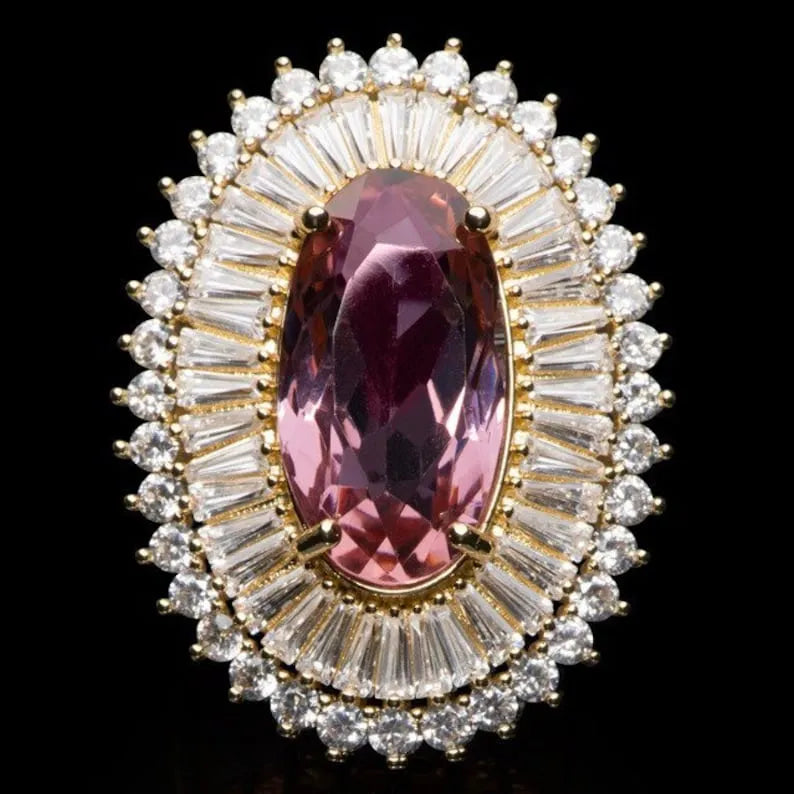 Certified Extra Large Color Change Alexandrite Diamond Ballerina Engagement Ring, Inspired by Queen