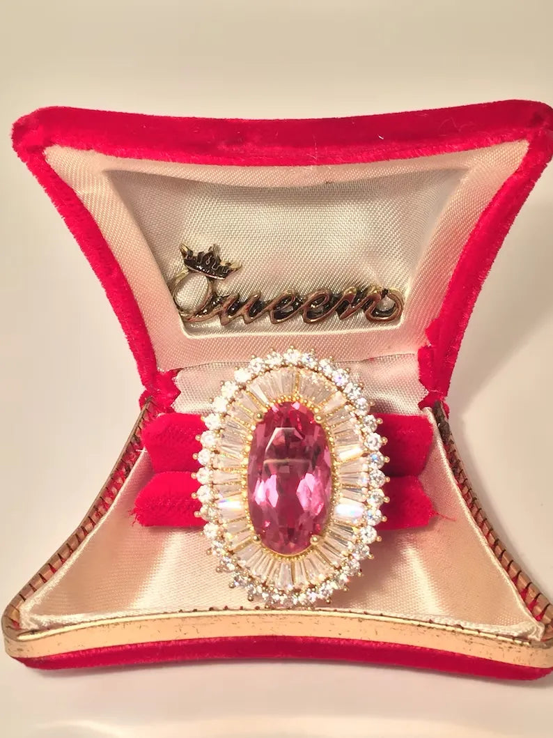 Certified Extra Large Color Change Alexandrite Diamond Ballerina Engagement Ring, Inspired by Queen