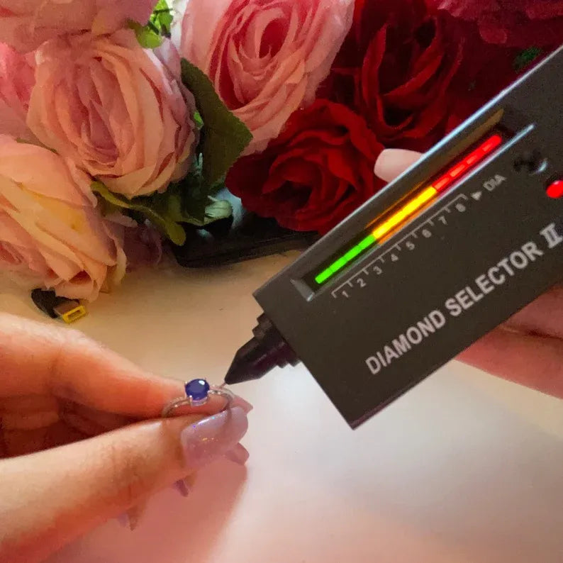 Solitaire 1ct Round Natural Mozambique Blue Sapphire & Diamond Ring, 925 Sterling Silver, Engagement Wedding Ring, Dainty Ring, Promise Ring