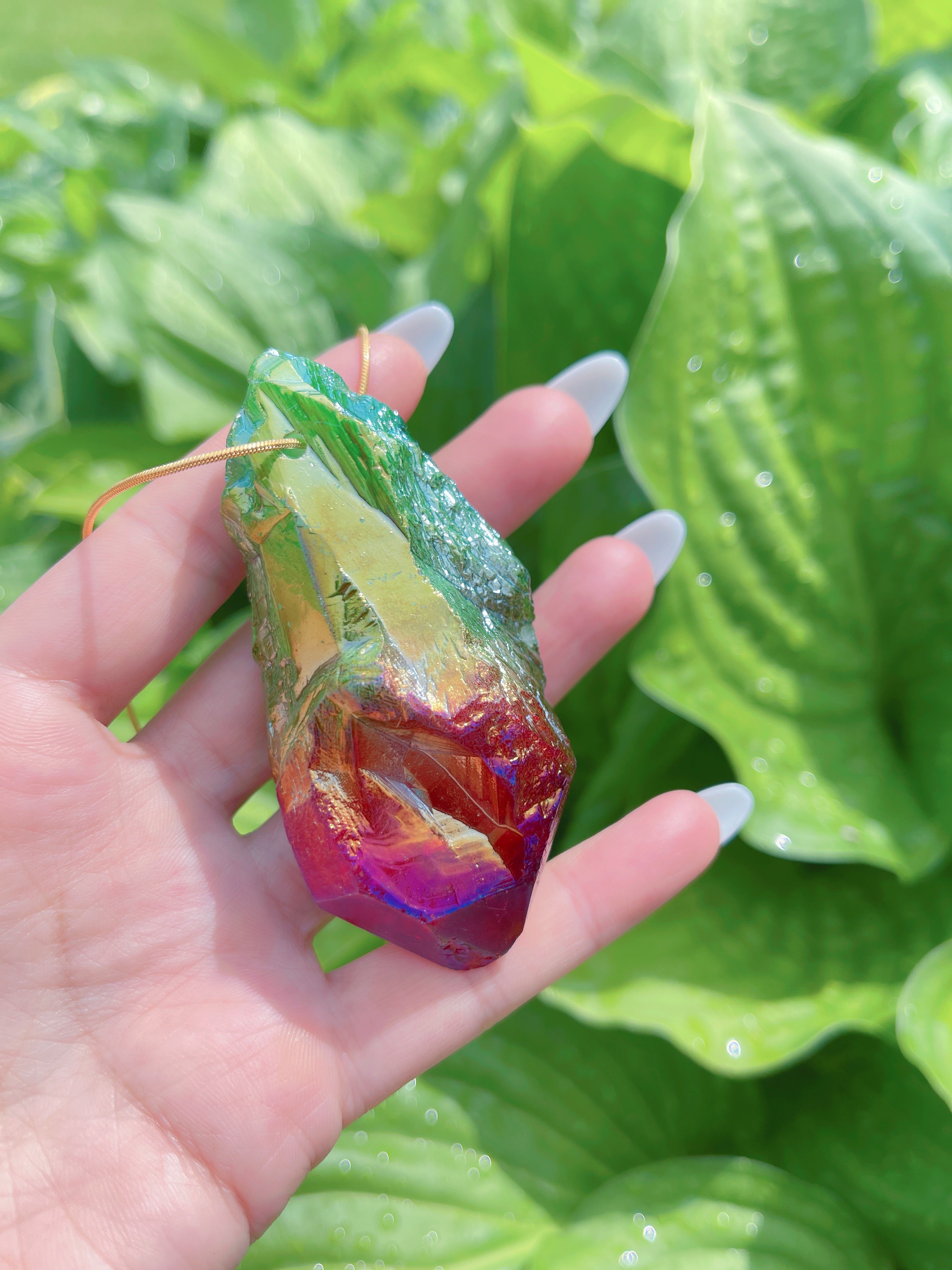 Rare Huge Natural Bi Color Watermelon Tourmaline Necklace, Mozambique