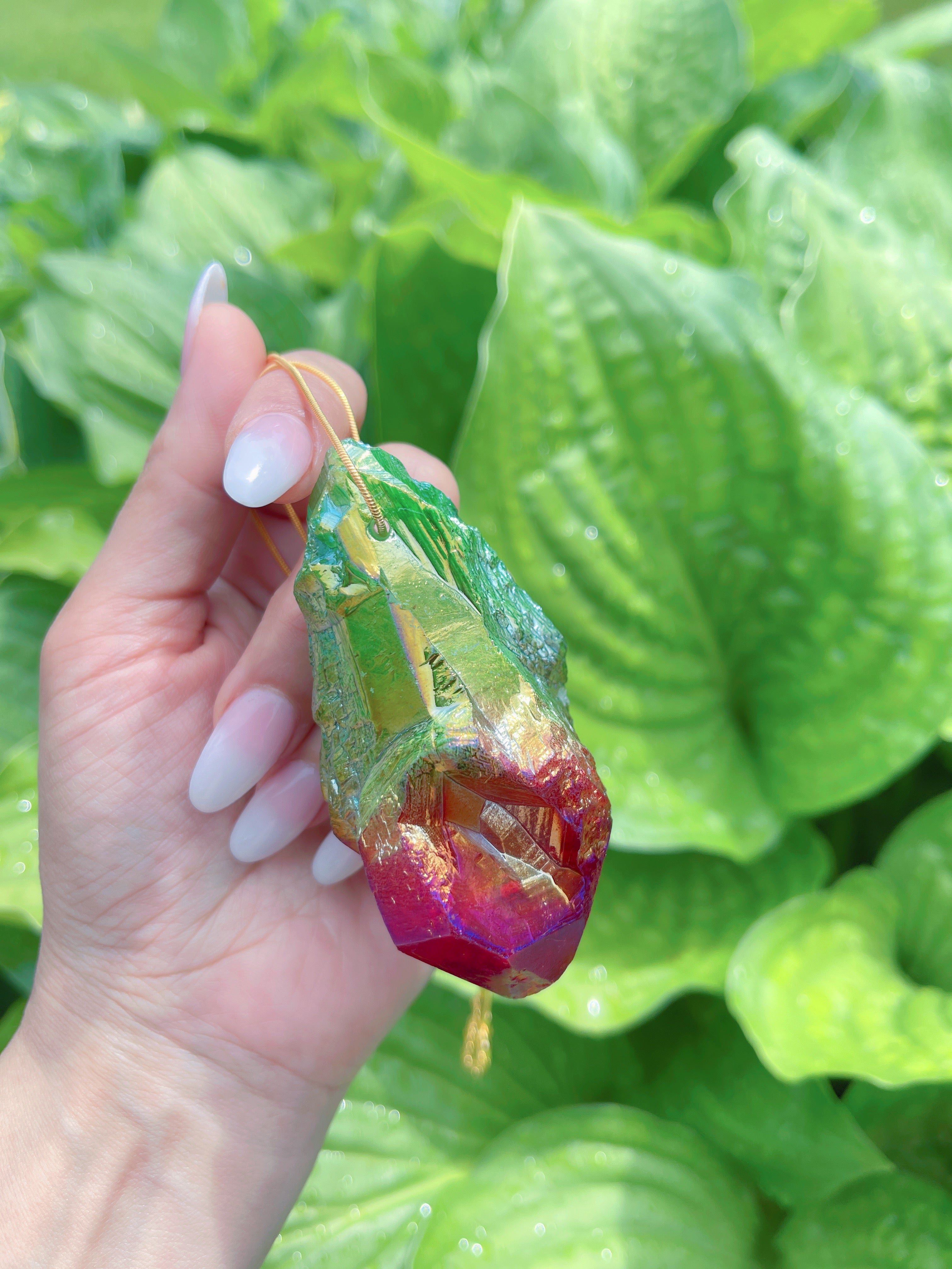 Rare Huge Natural Bi Color Watermelon Tourmaline Necklace, Mozambique