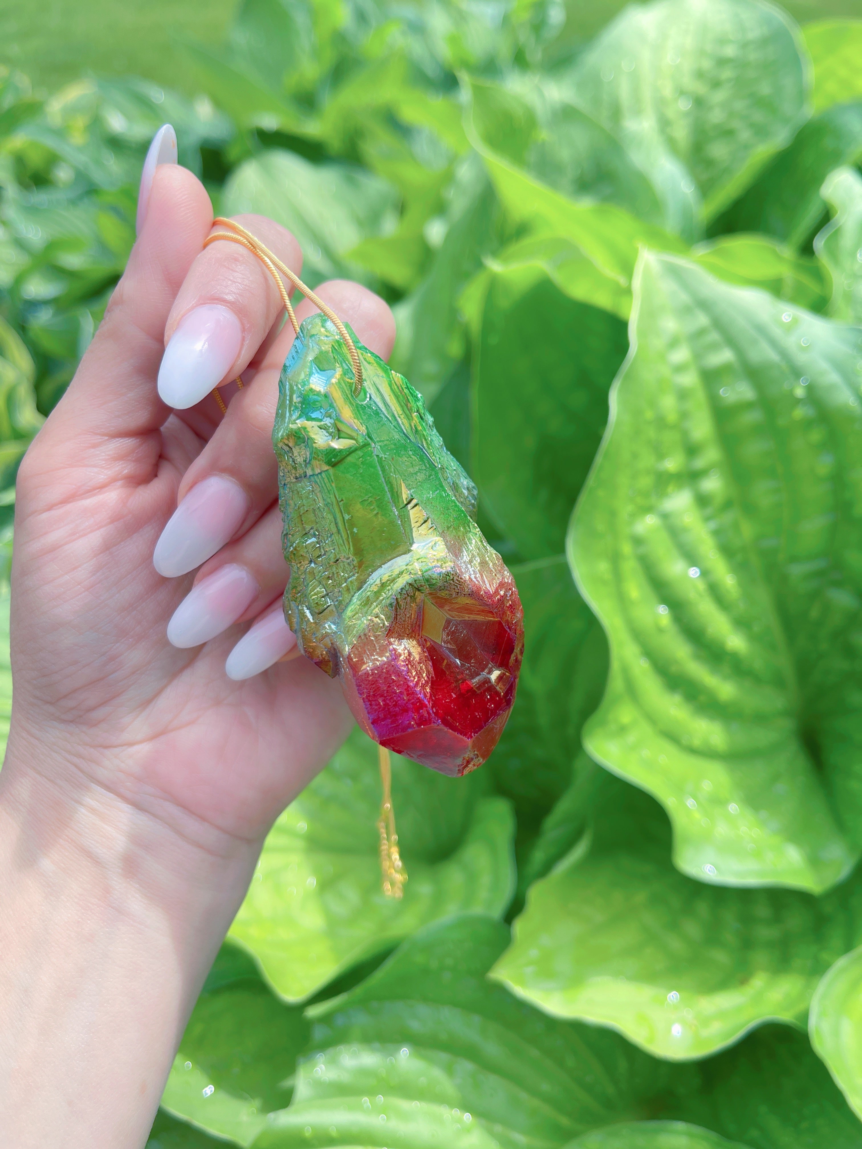 Rare Huge Natural Bi Color Watermelon Tourmaline Necklace, Mozambique