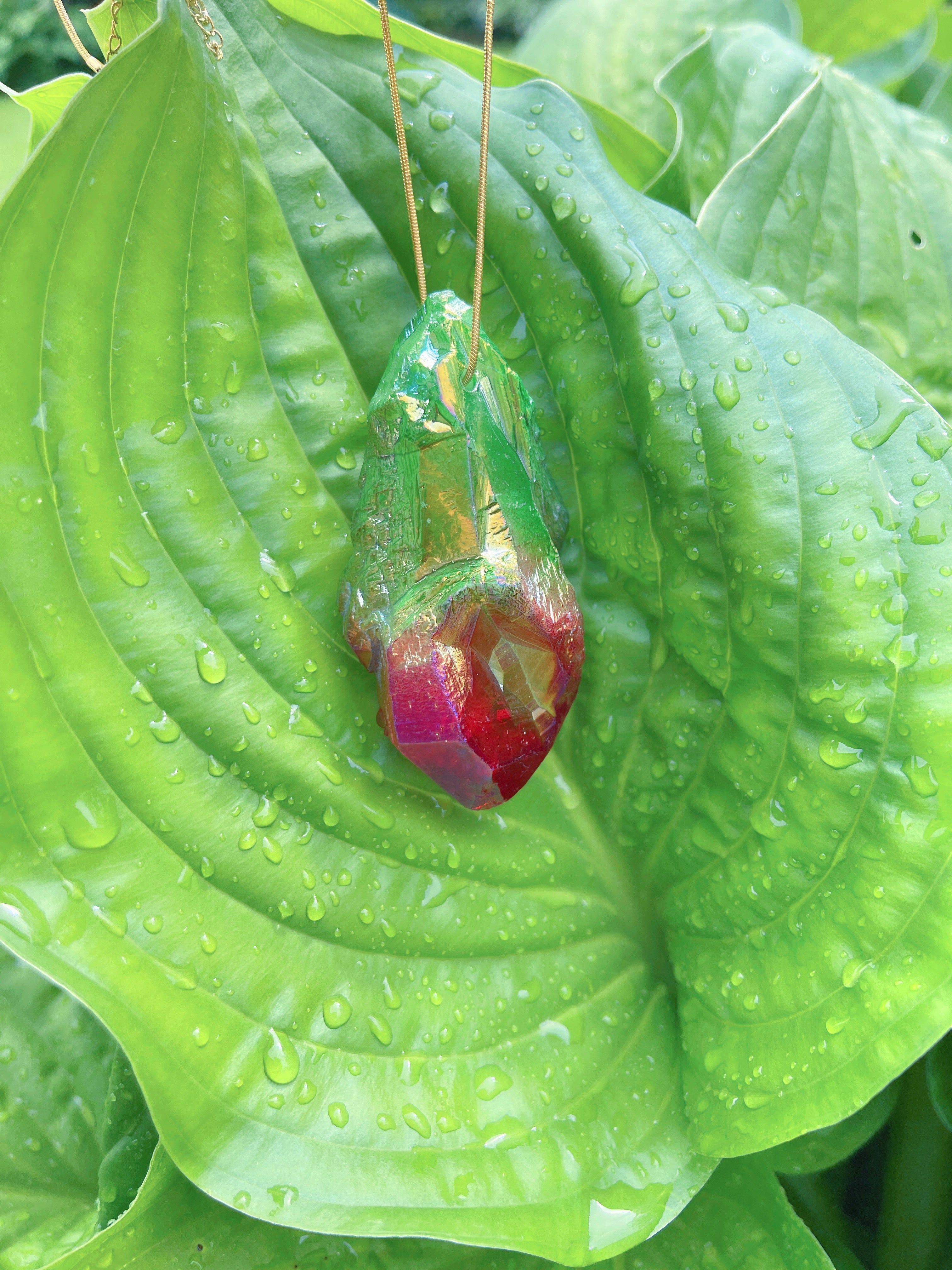 Rare Huge Natural Bi Color Watermelon Tourmaline Necklace, Mozambique