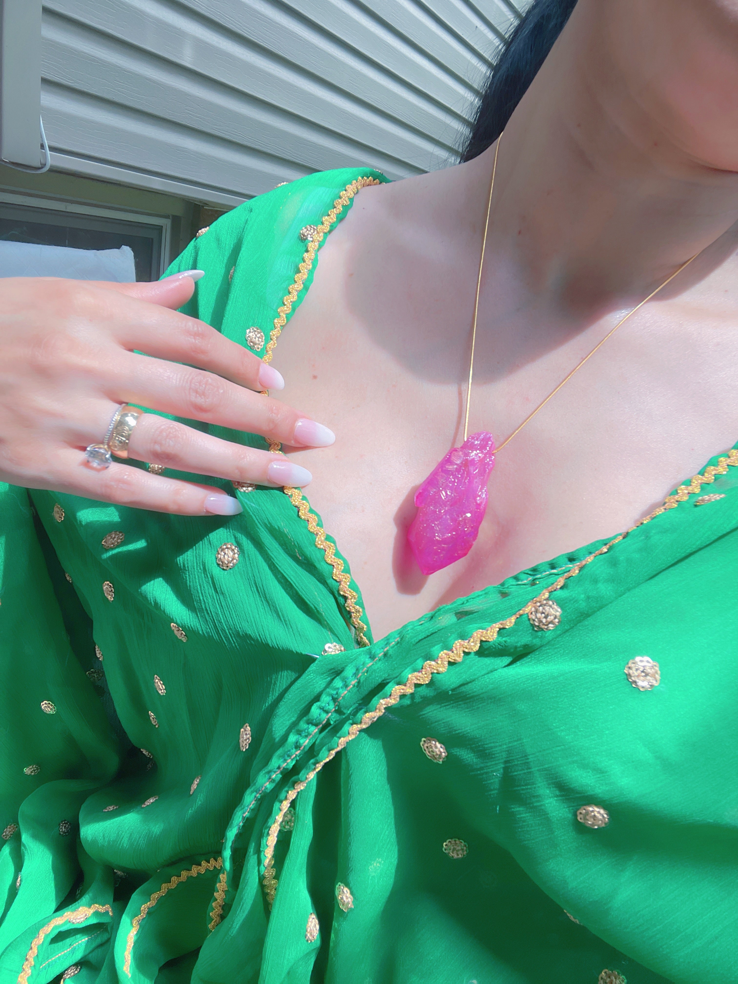 Mesmerizing Large Natural Pink Kunzite Rough Necklace, Raw Kunzite, Madagascar