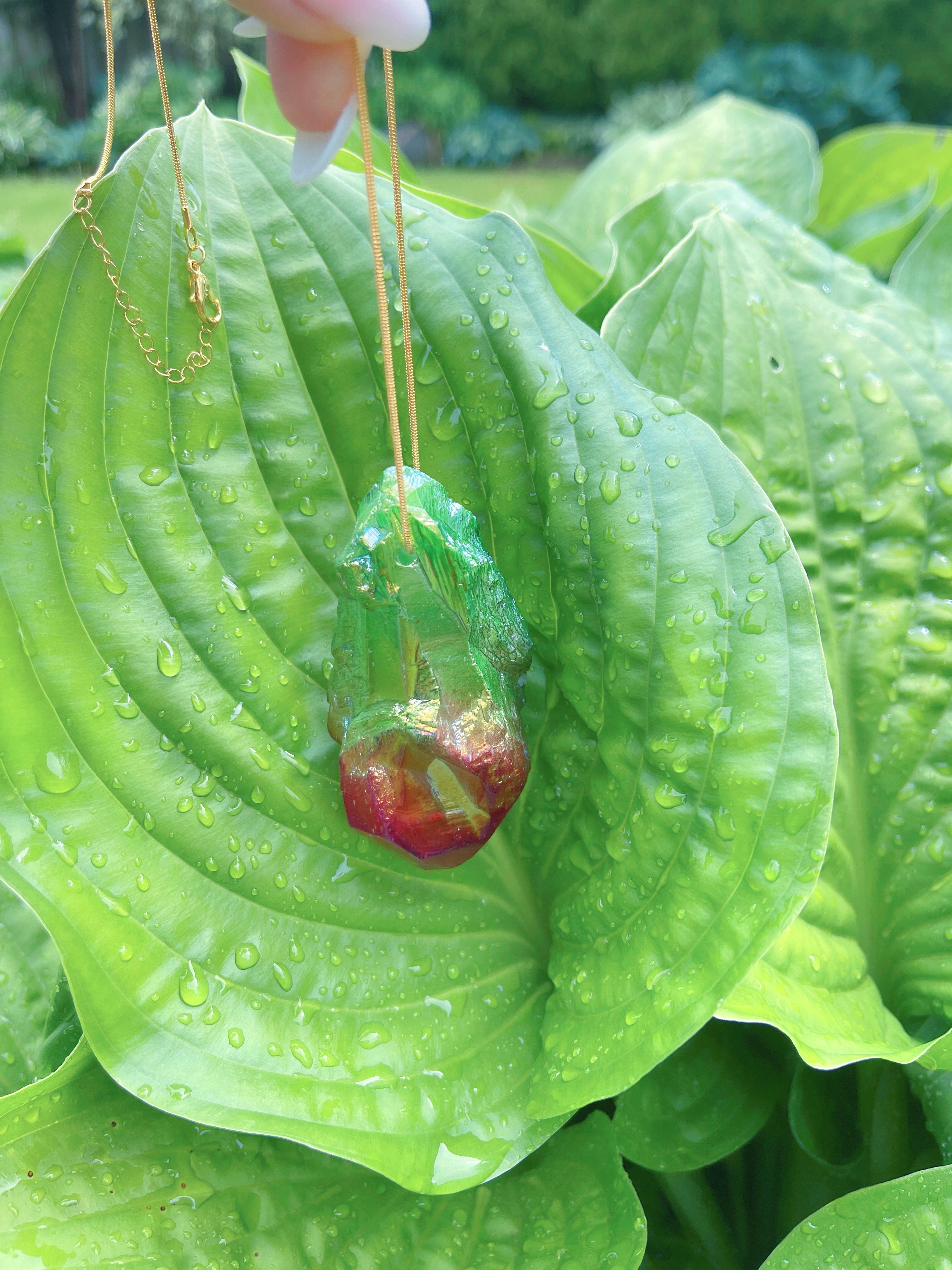 Rare Huge Natural Bi Color Watermelon Tourmaline Necklace, Mozambique