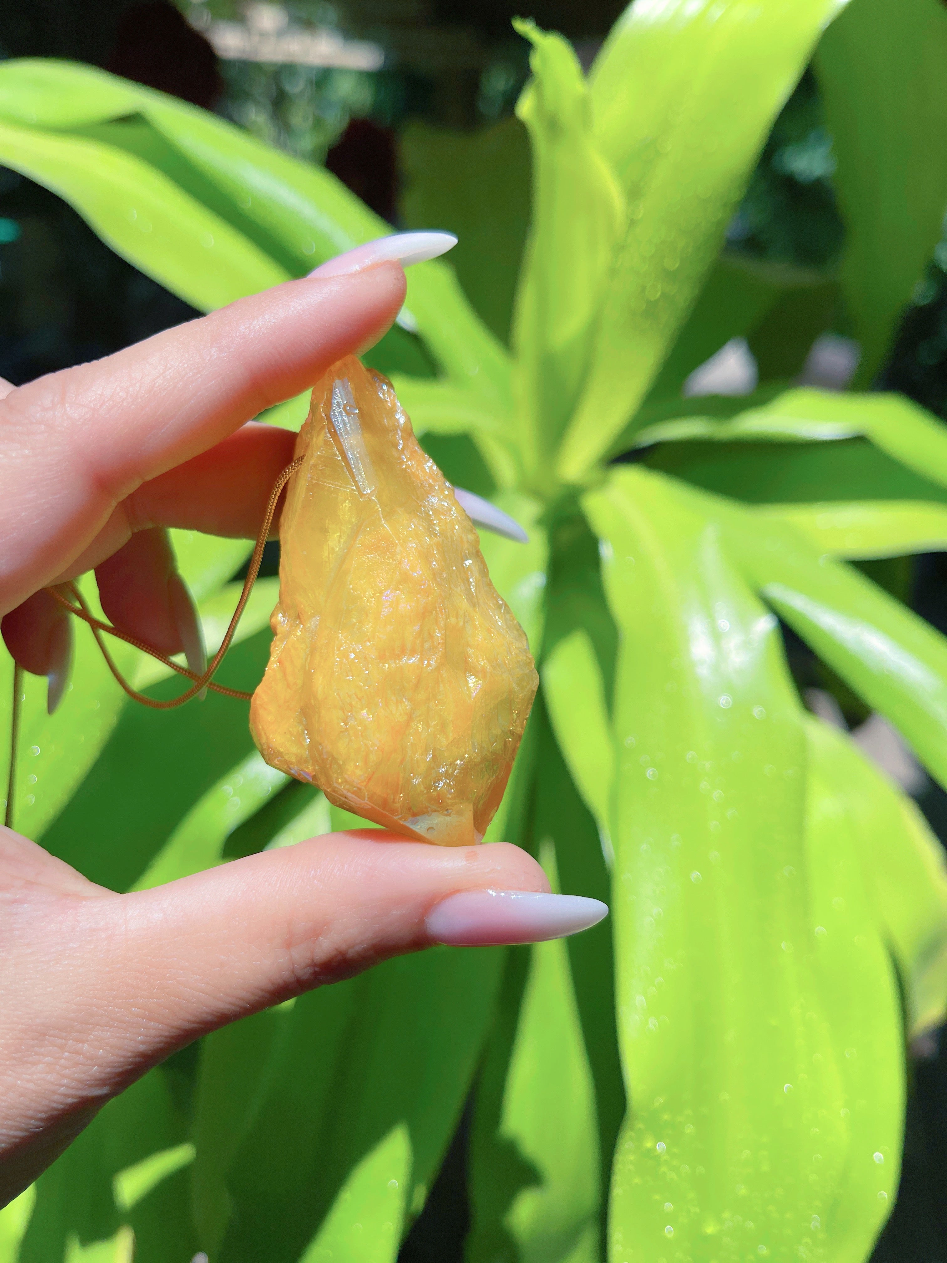 Large Natural Brazilian Gold Citrine Necklace Large Gem 350CTW Rough Gem Pendant