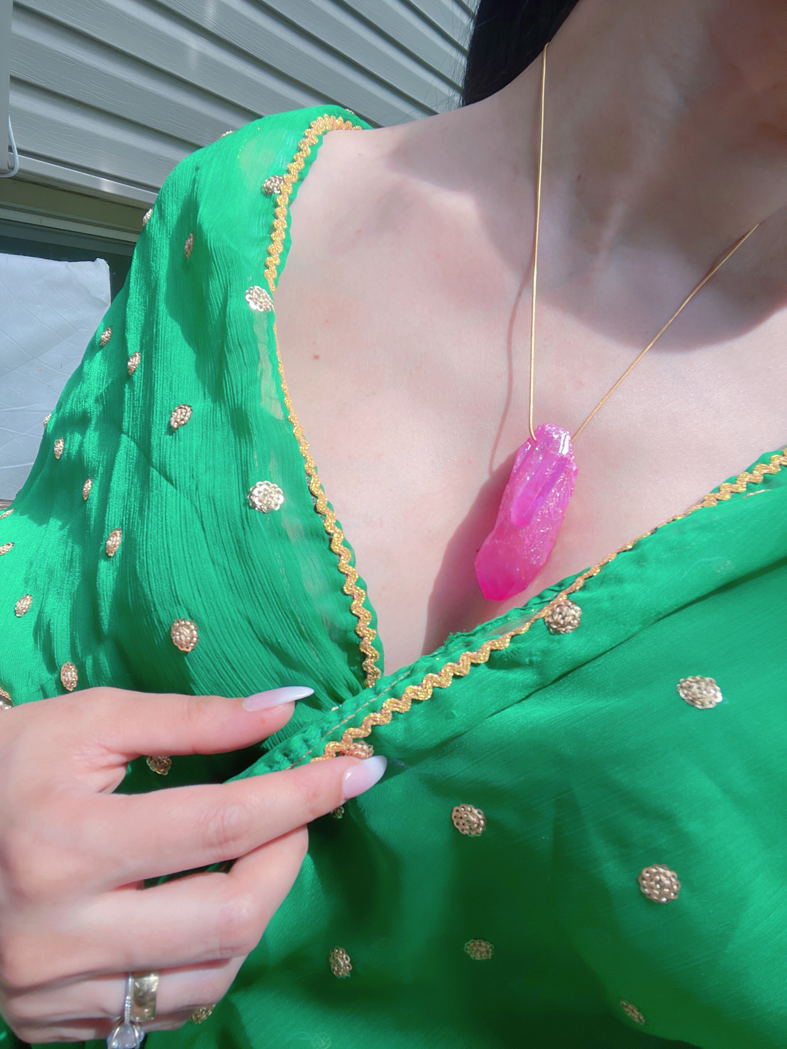 Mesmerizing Large Natural Pink Kunzite Rough Necklace, Raw Kunzite, Madagascar