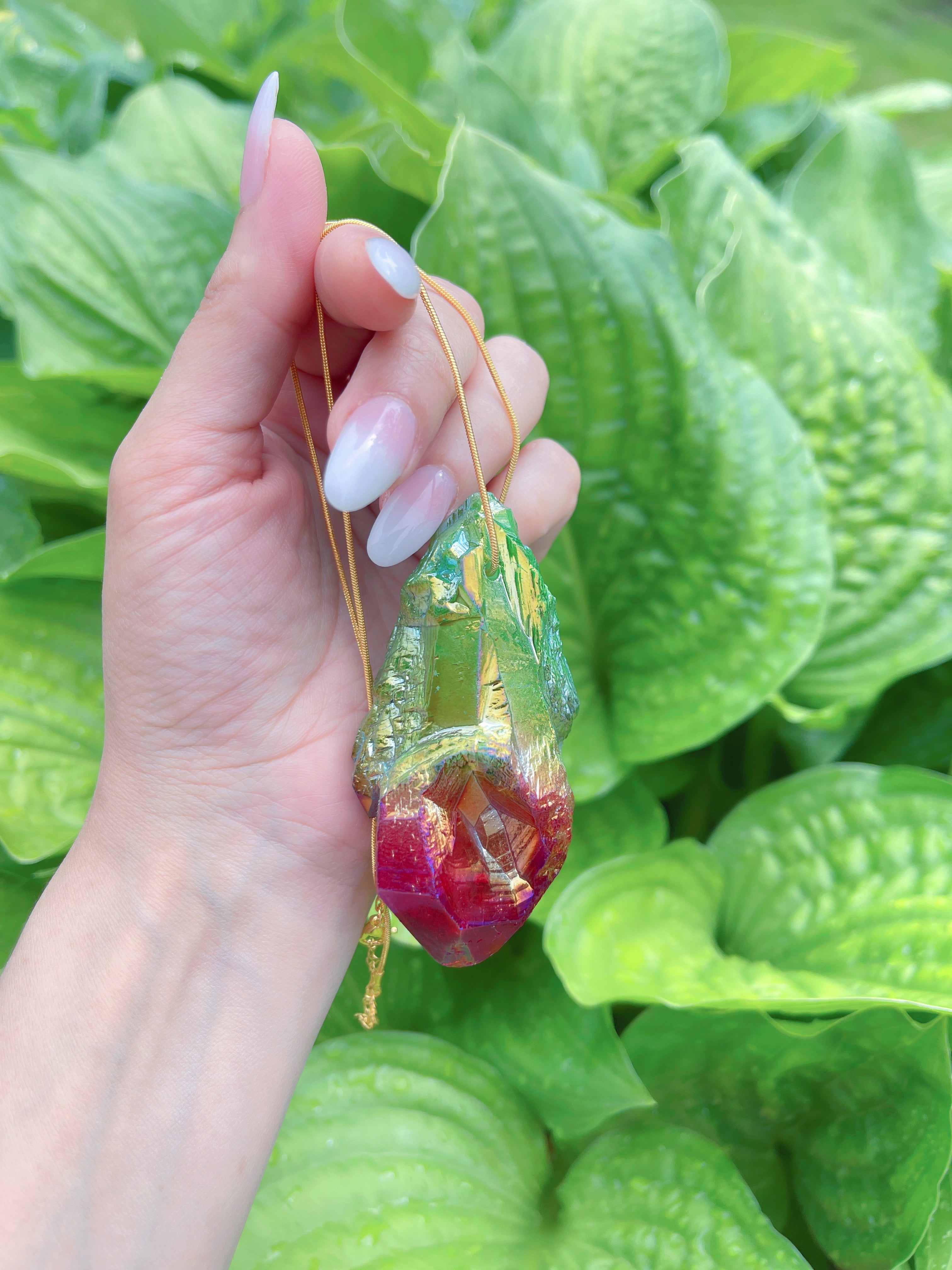 Rare Huge Natural Bi Color Watermelon Tourmaline Necklace, Mozambique