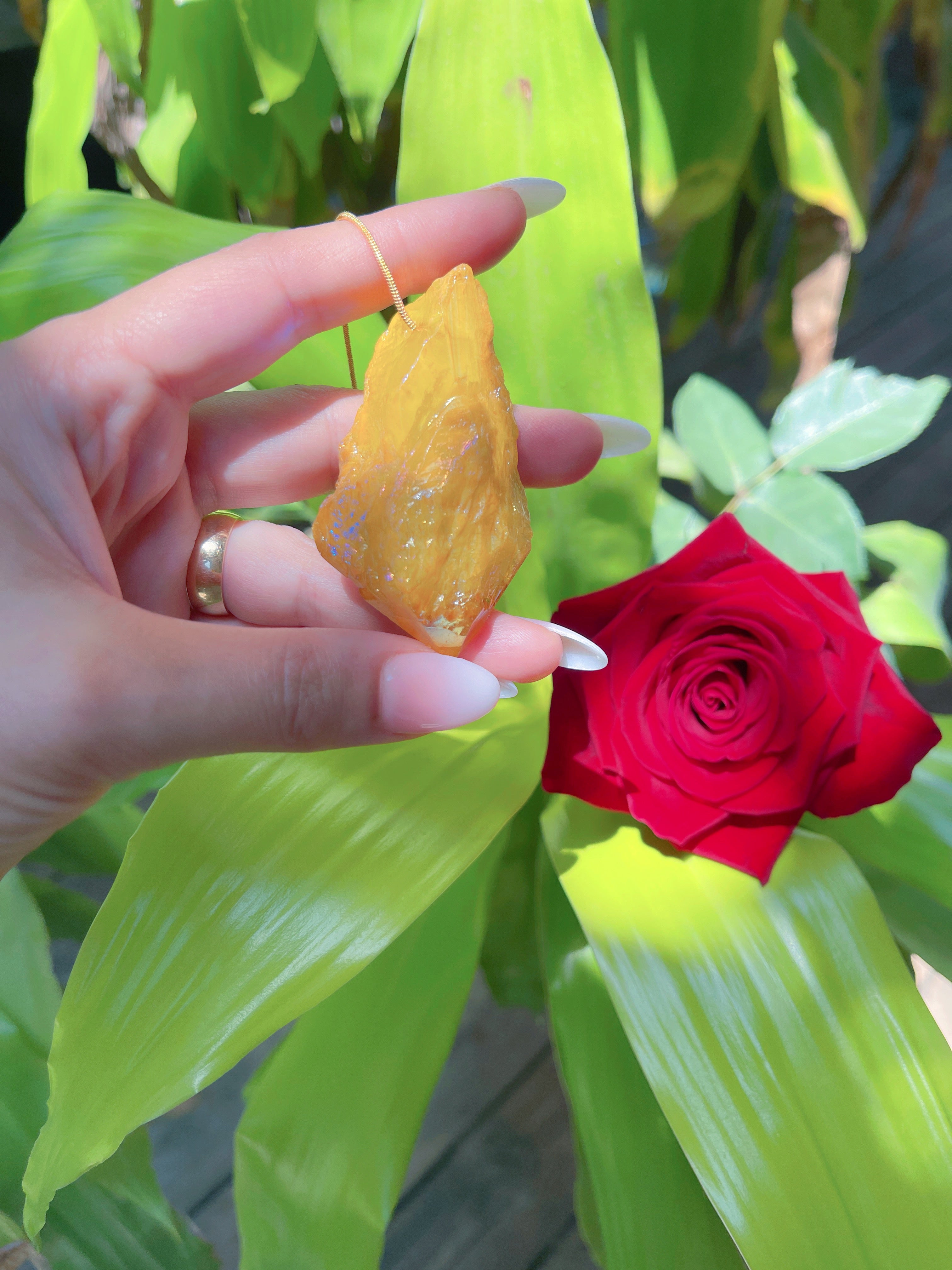 Large Natural Brazilian Gold Citrine Necklace Large Gem 350CTW Rough Gem Pendant