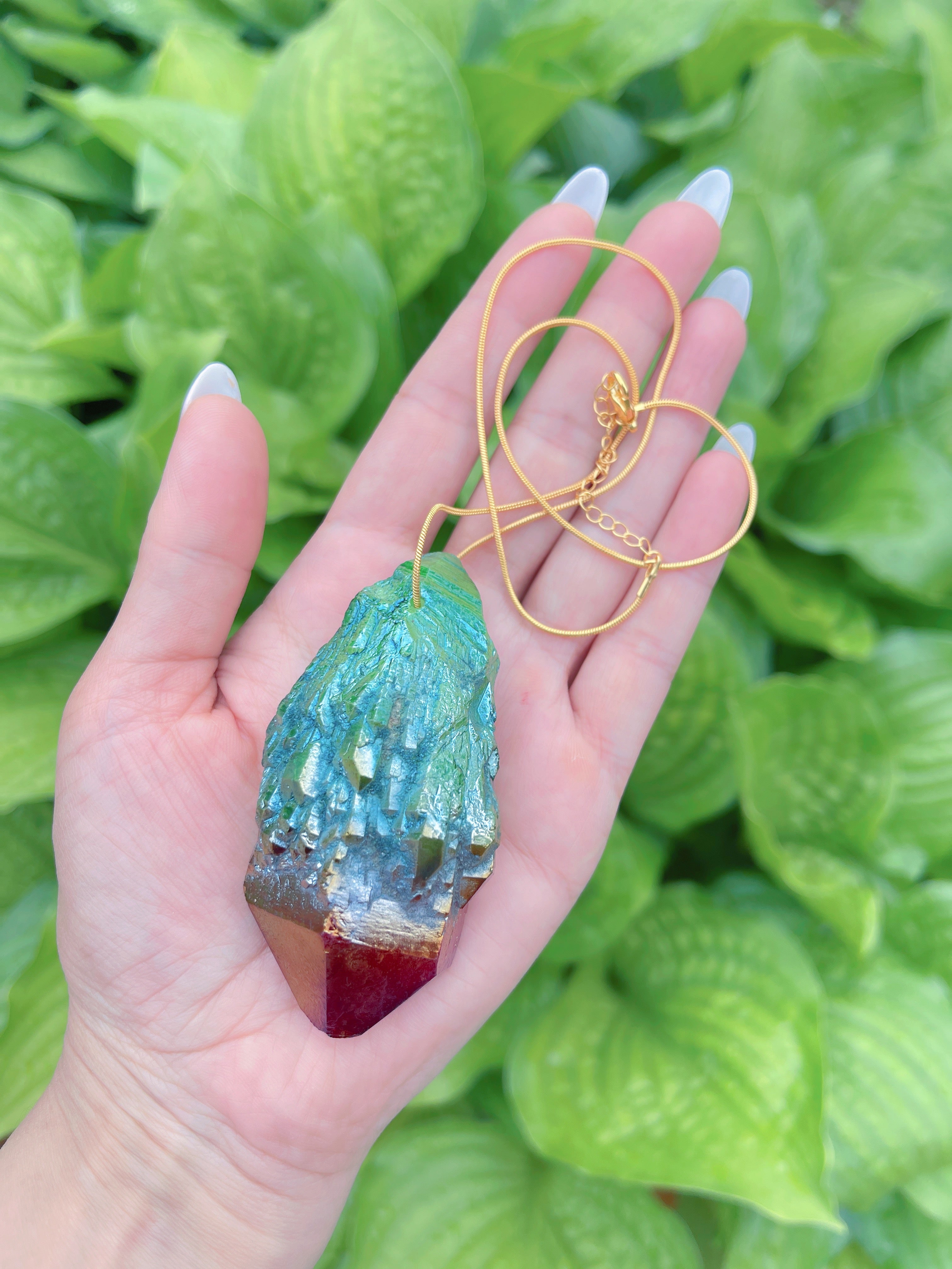 Rare Huge Natural Bi Color Watermelon Tourmaline Necklace, Mozambique