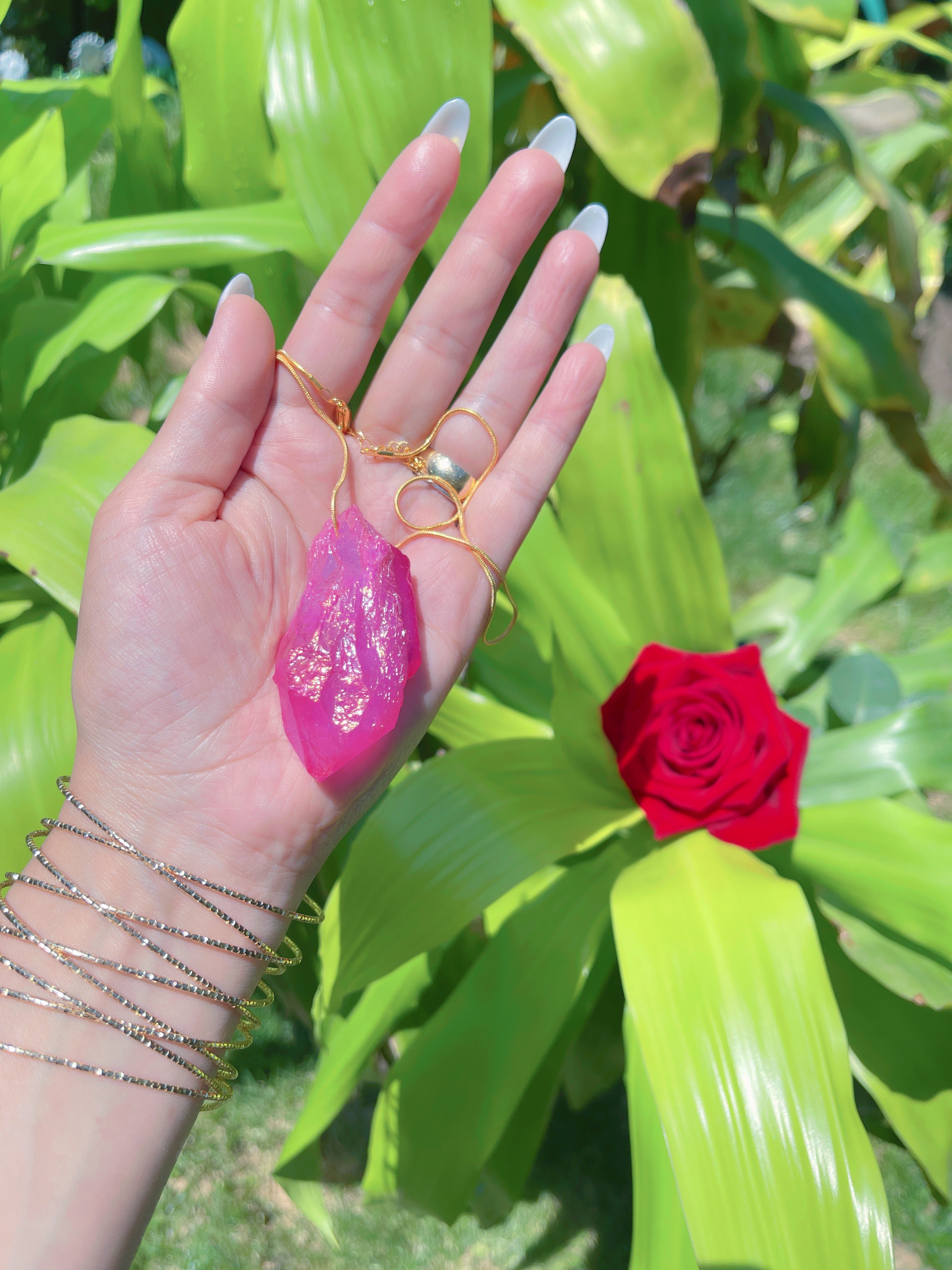 Mesmerizing Large Natural Pink Kunzite Rough Necklace, Raw Kunzite, Madagascar