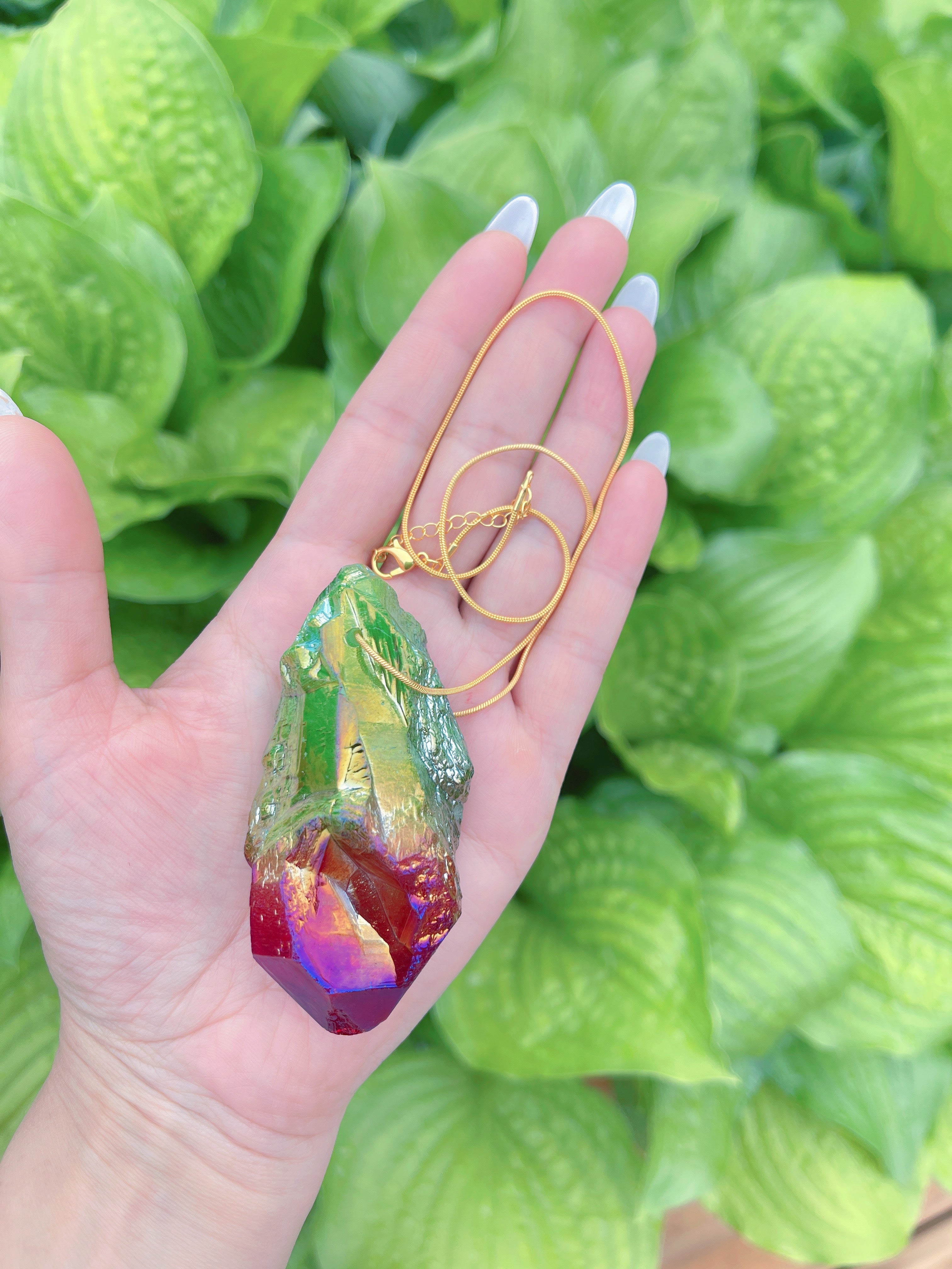 Rare Huge Natural Bi Color Watermelon Tourmaline Necklace, Mozambique