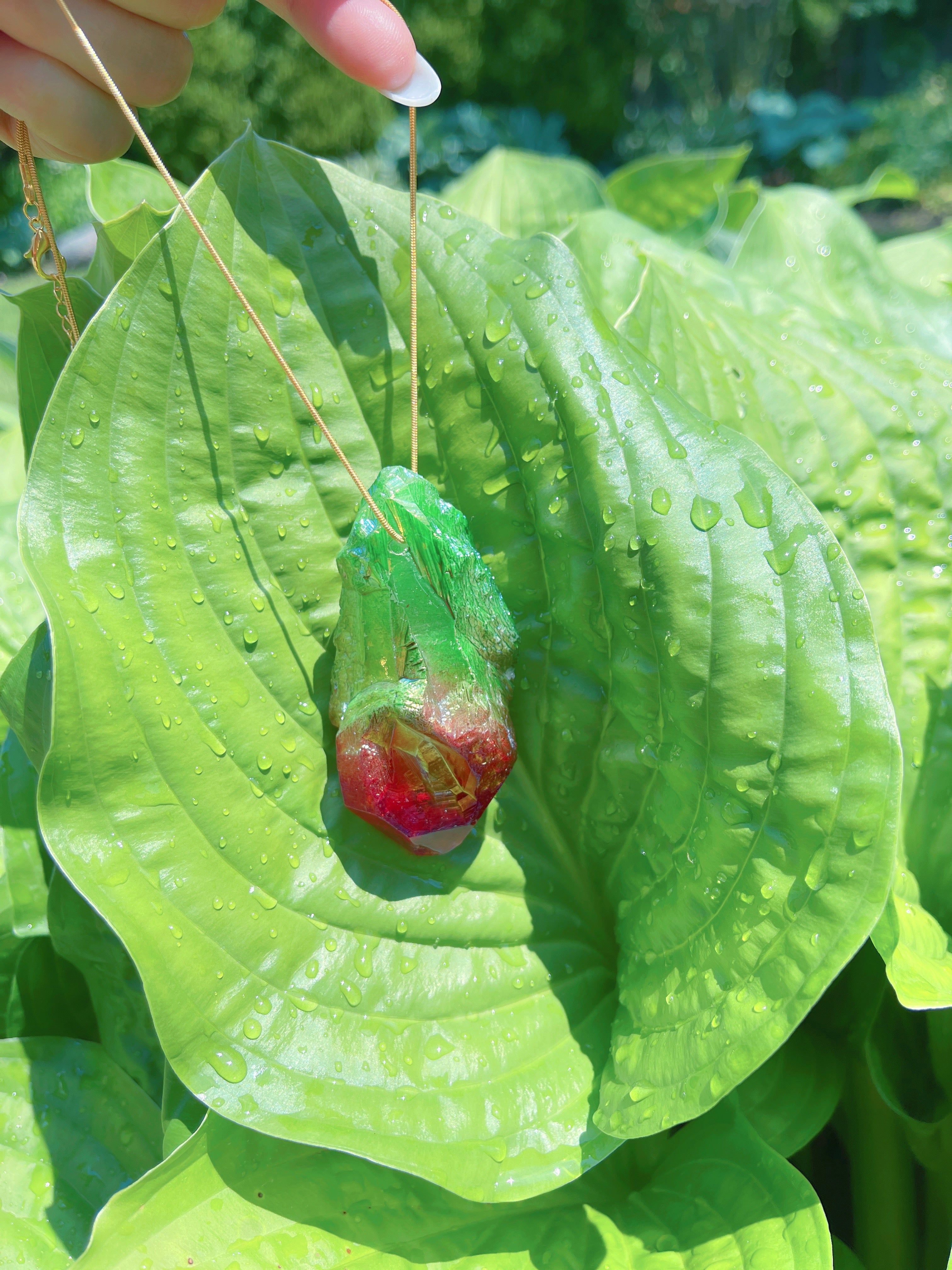 Rare Huge Natural Bi Color Watermelon Tourmaline Necklace, Mozambique