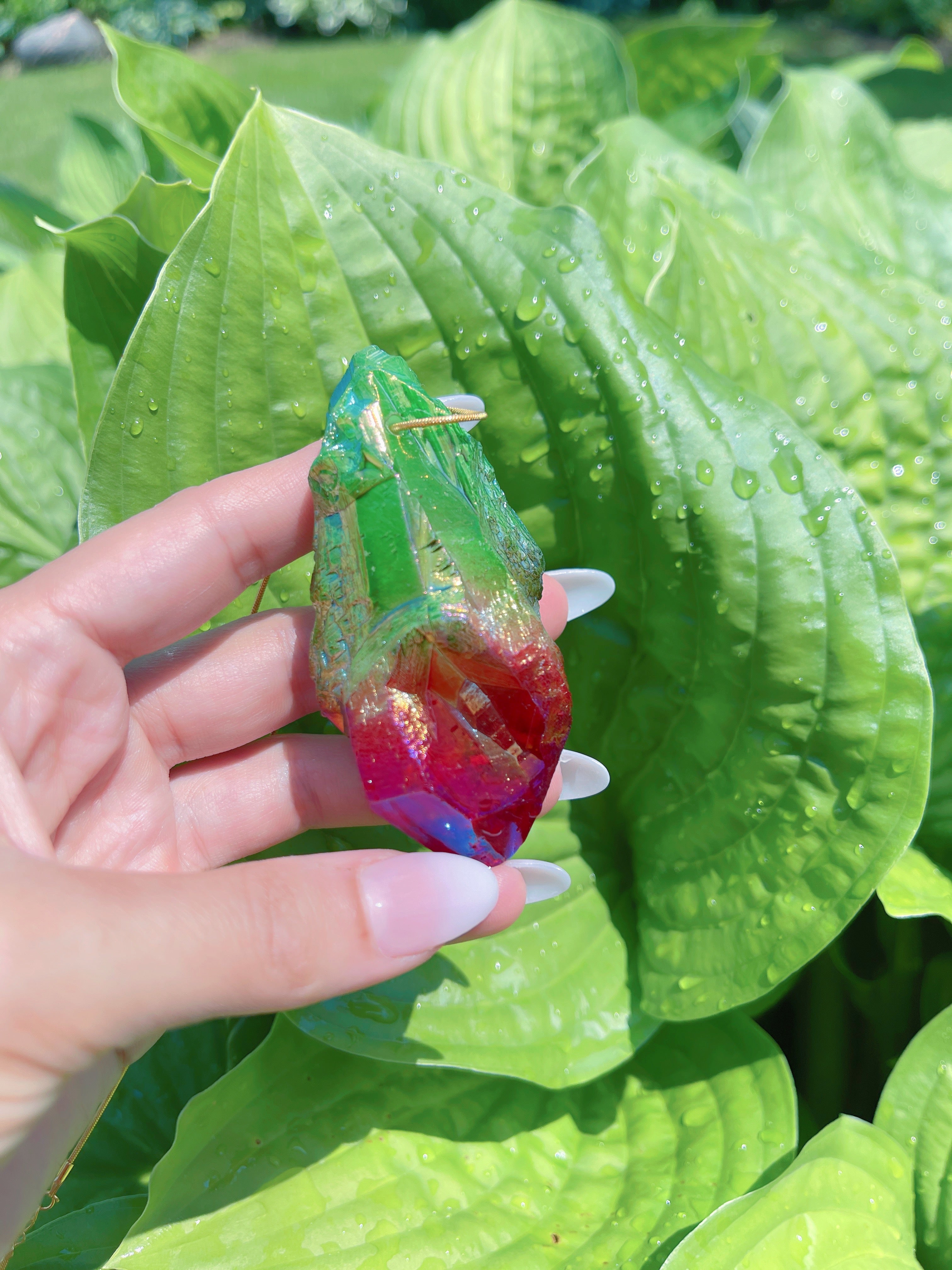 Rare Huge Natural Bi Color Watermelon Tourmaline Necklace, Mozambique