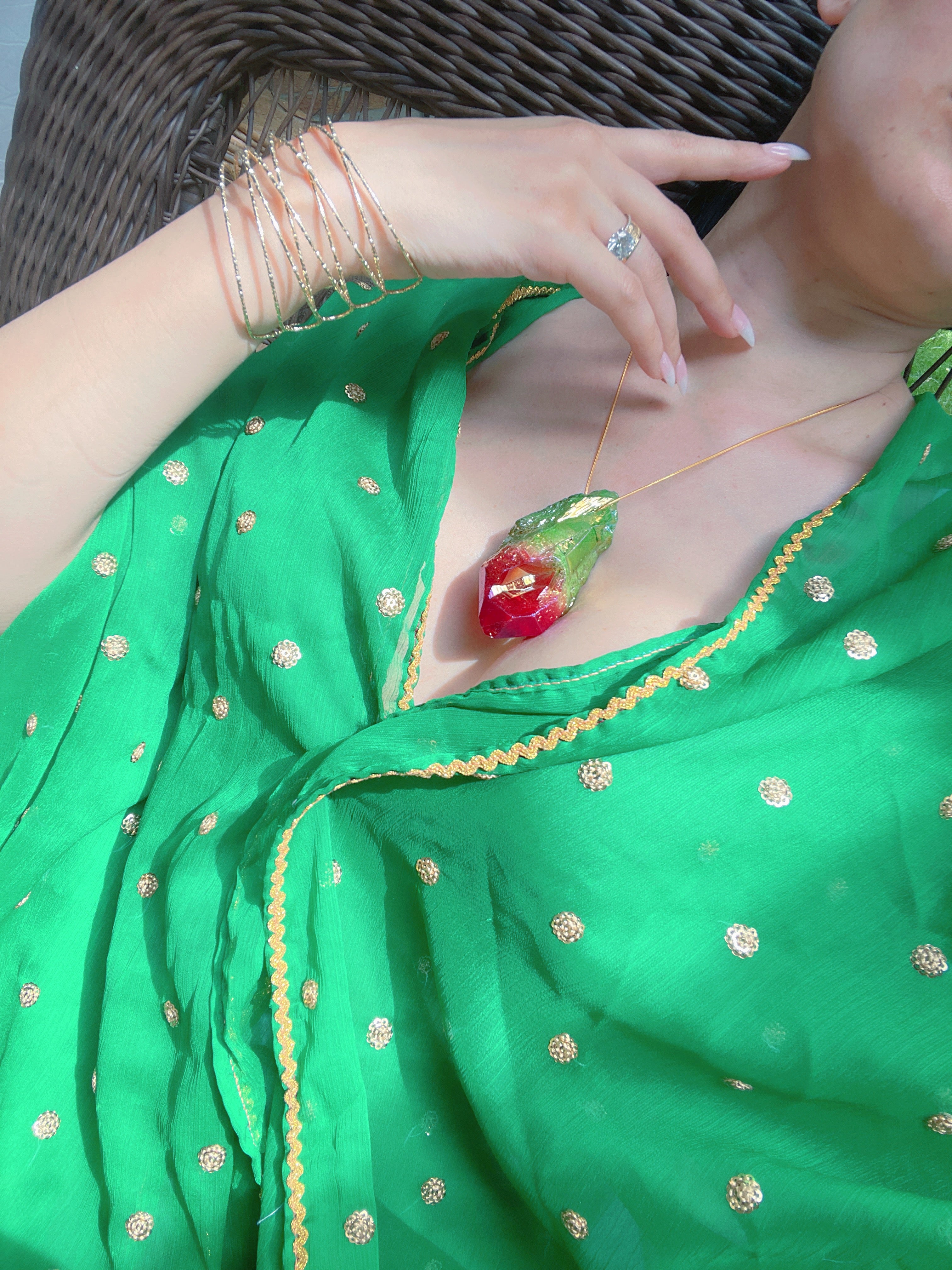 Rare Huge Natural Bi Color Watermelon Tourmaline Necklace, Mozambique