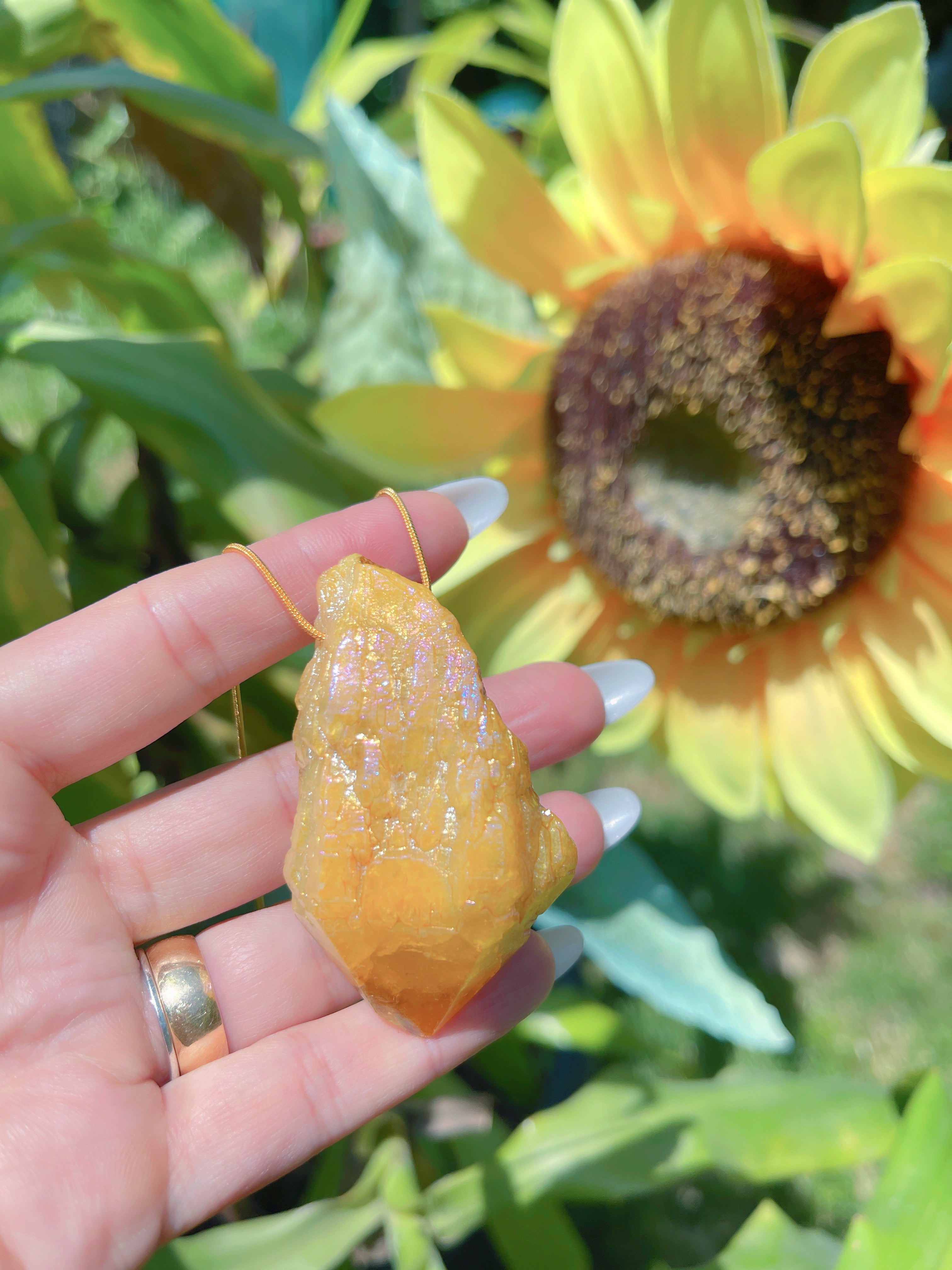 Large Natural Brazilian Gold Citrine Necklace Large Gem 350CTW Rough Gem Pendant