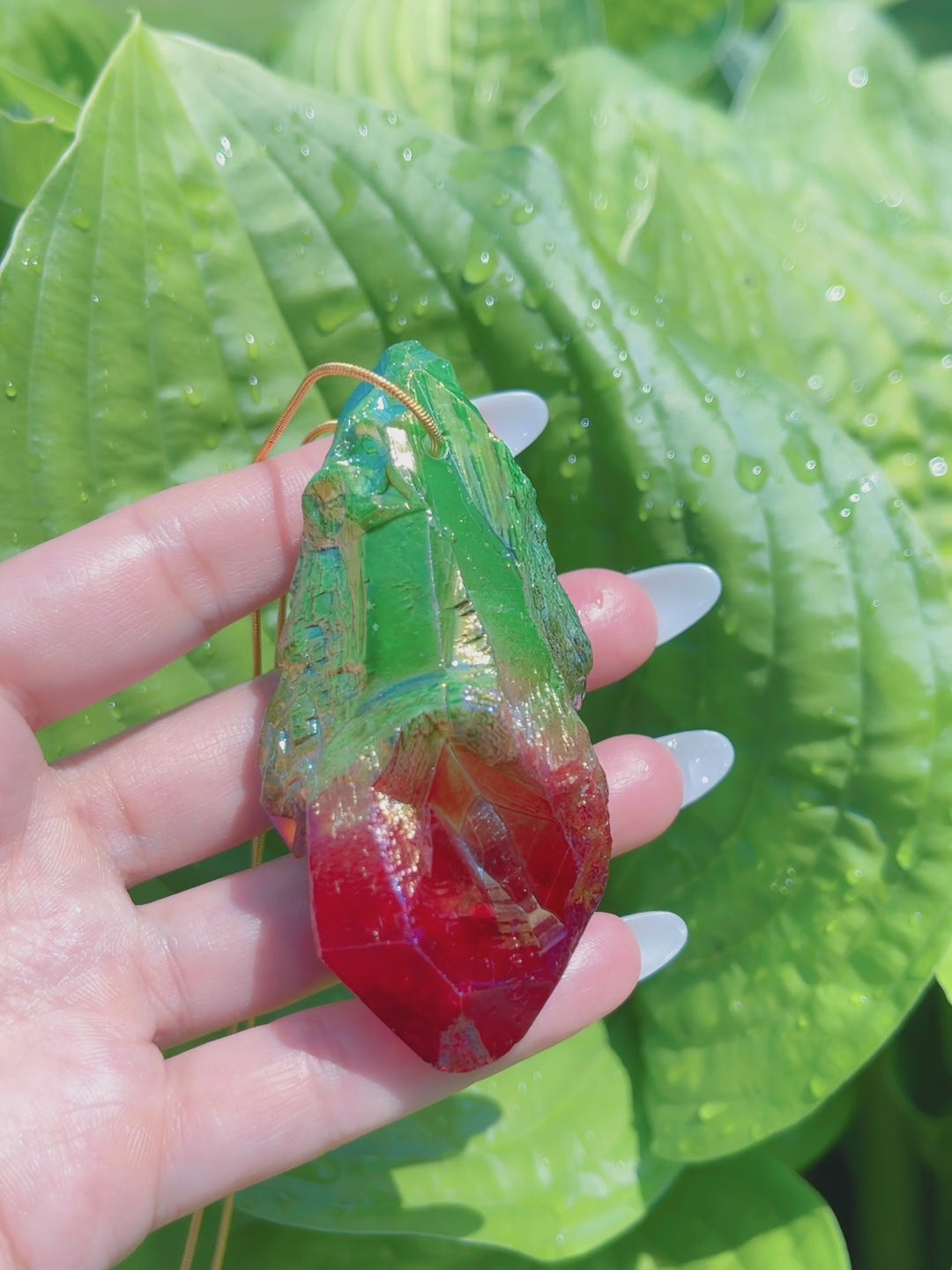 Rare Huge Natural Bi Color Watermelon Tourmaline Necklace, Mozambique