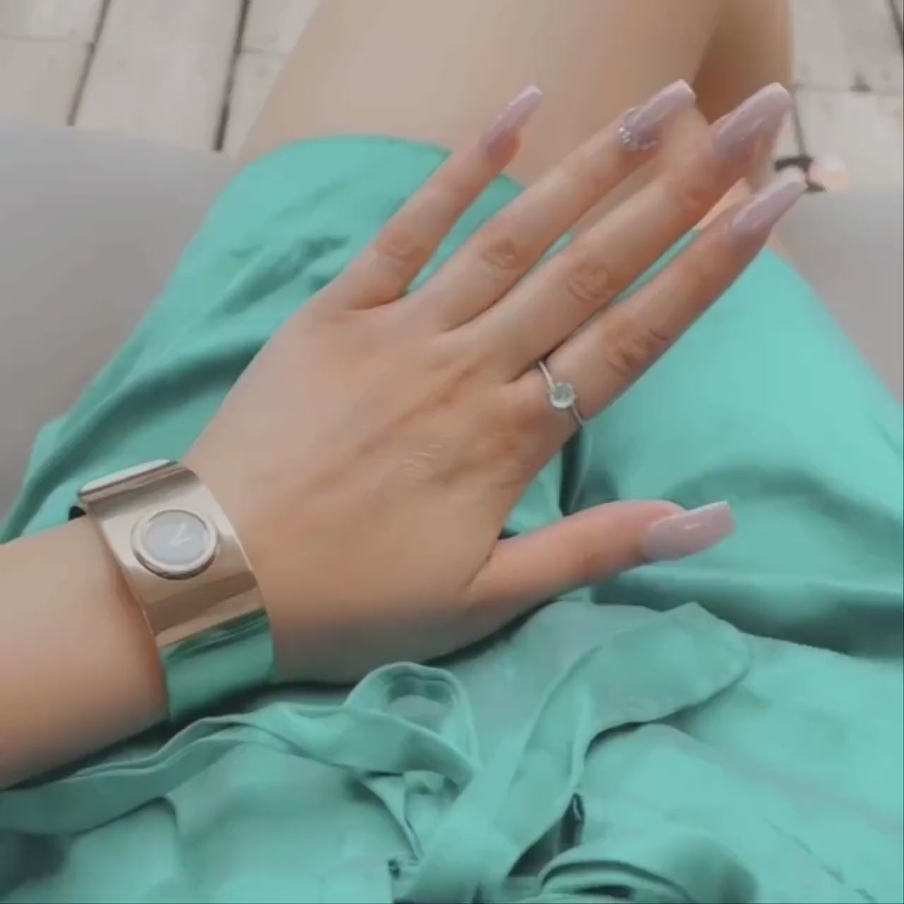 Sweet Dainty 1ct Natural Aquamarine &amp; 22pcs Diamond Ring in 925 Sterling Silver, Solitaire Engagement Ring, Promise Ring, Wedding Ring