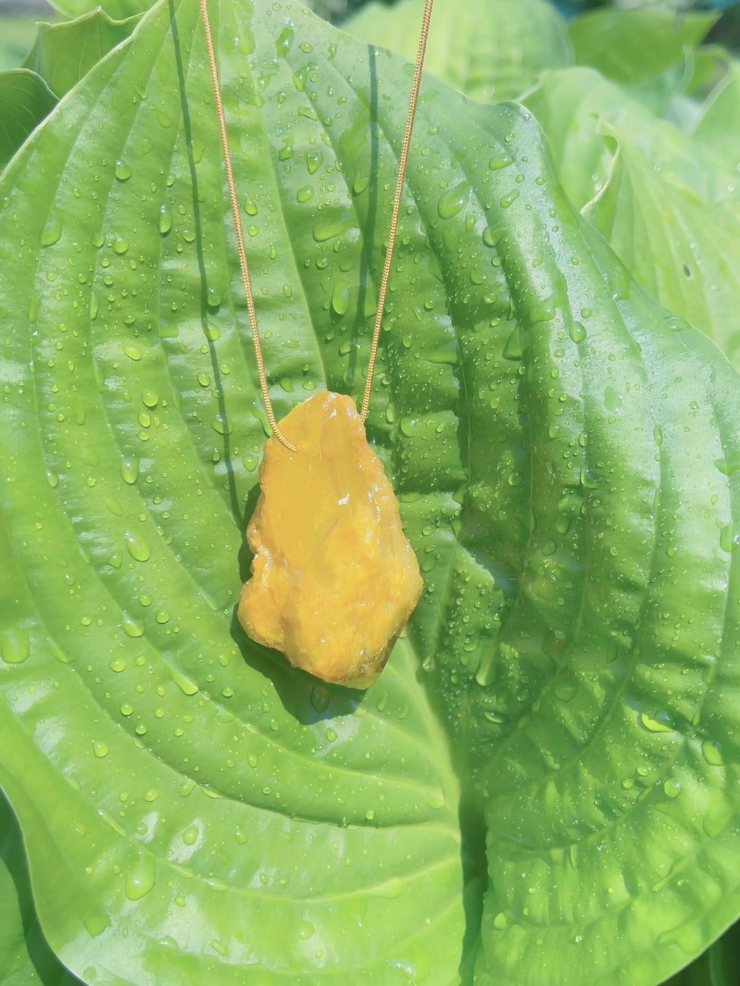 Large Natural Brazilian Gold Citrine Necklace Large Gem 350CTW Rough Gem Pendant