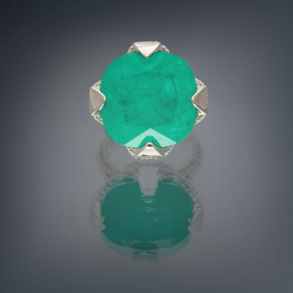 Colombian Emerald Diamond Ring – Ascher Cut Luxury