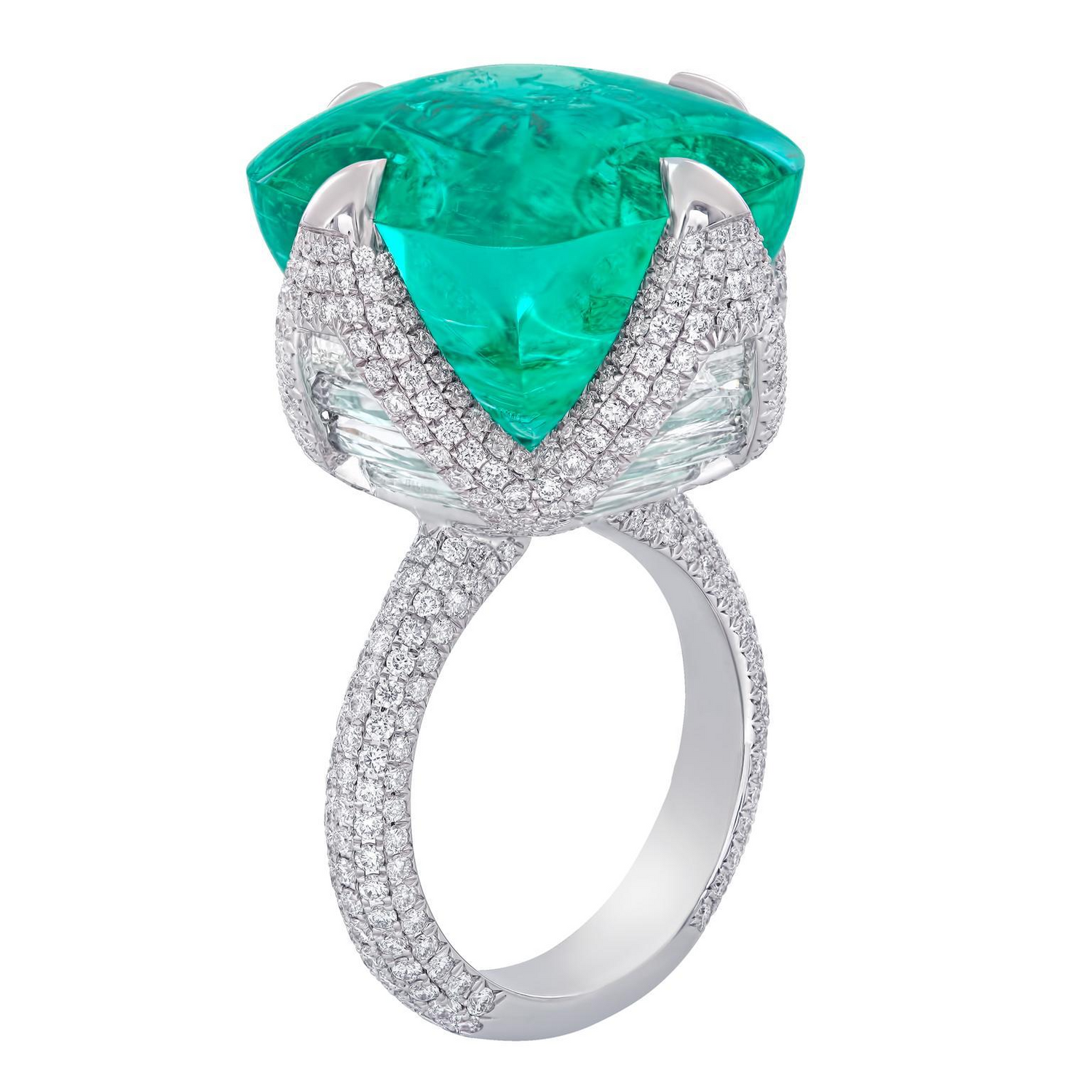 Colombian Emerald Diamond Ring – Ascher Cut Luxury